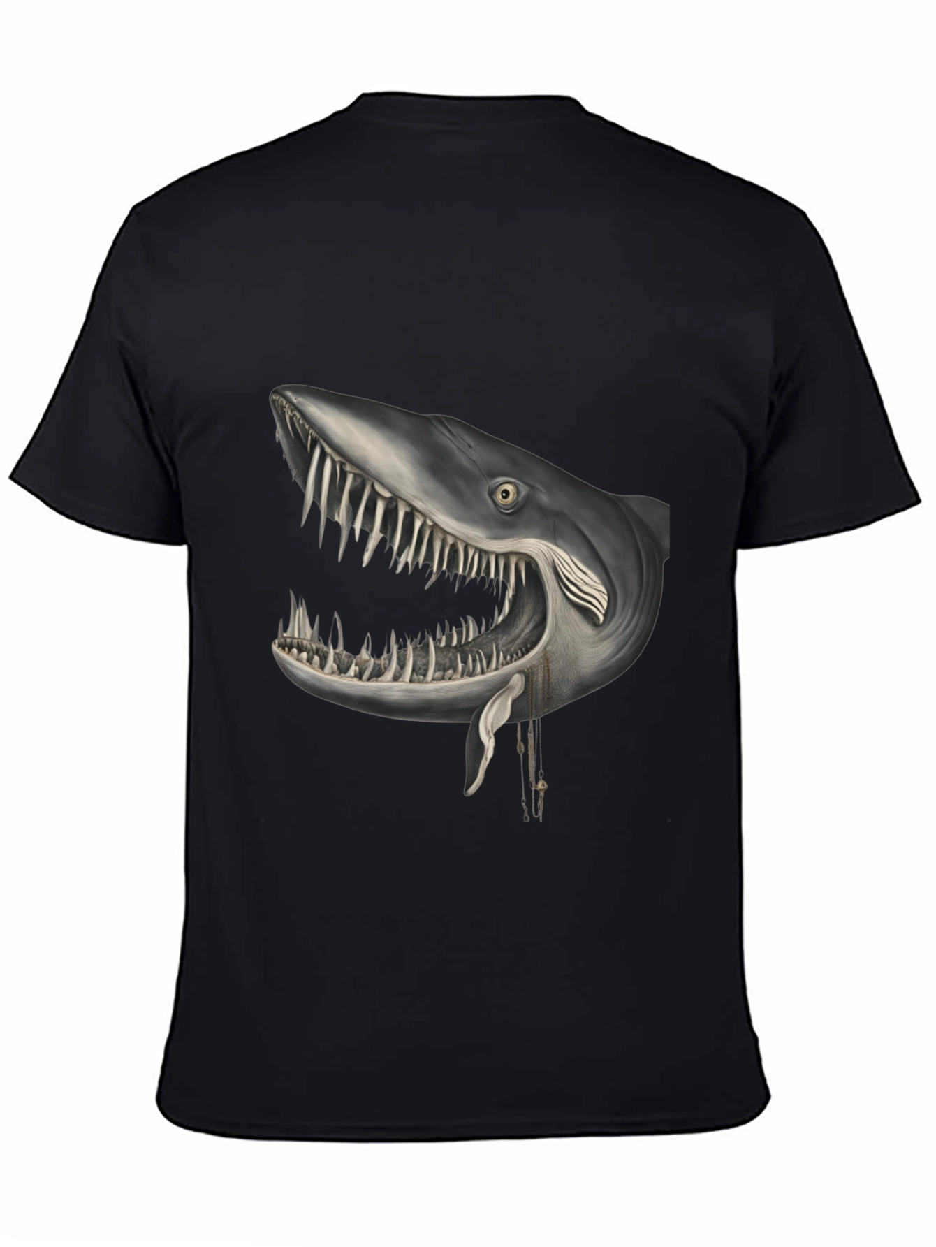 Shark Head Graphic Print Crew Neck T-Shirt