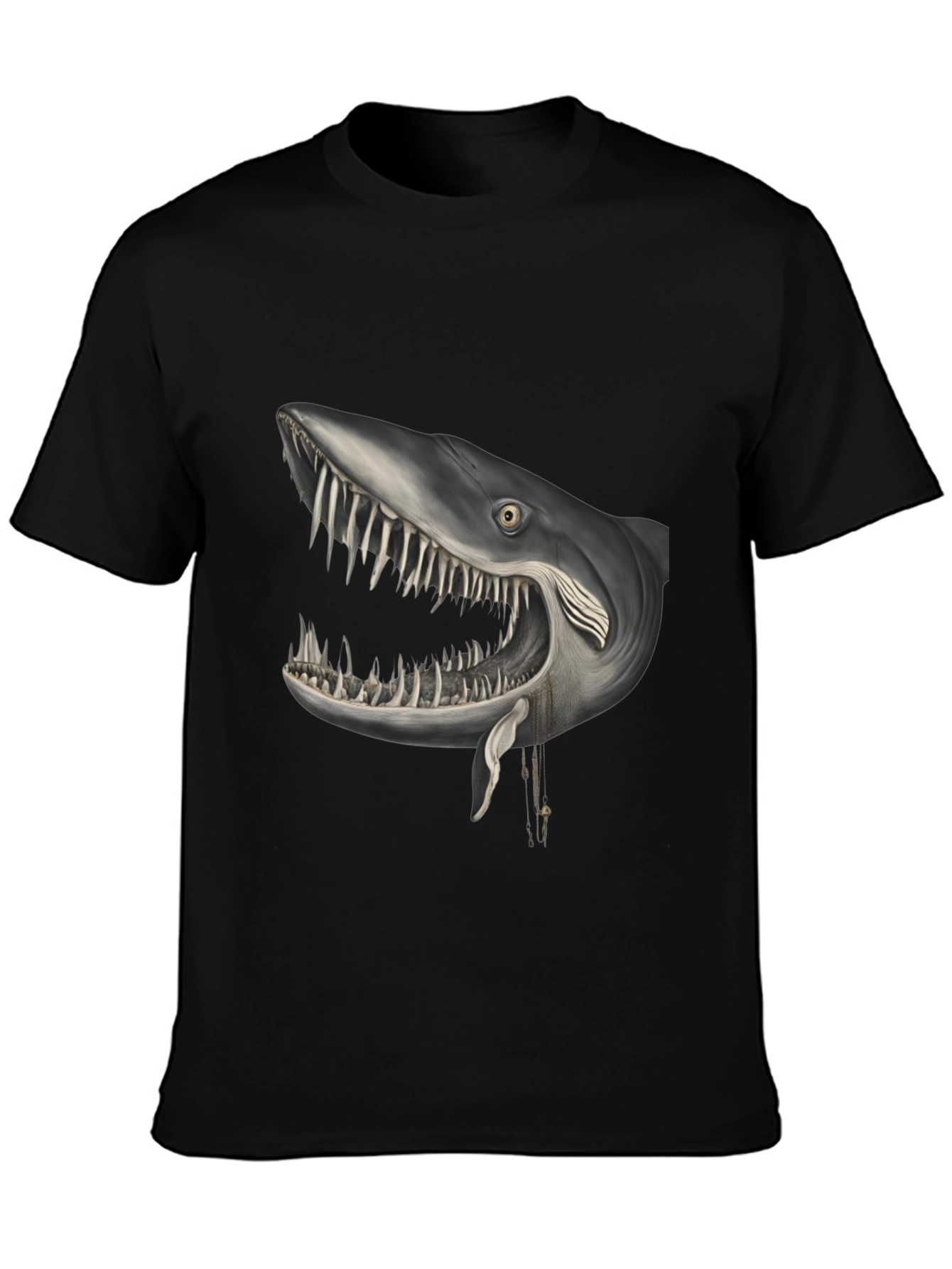 Shark Head Graphic Print Crew Neck T-Shirt