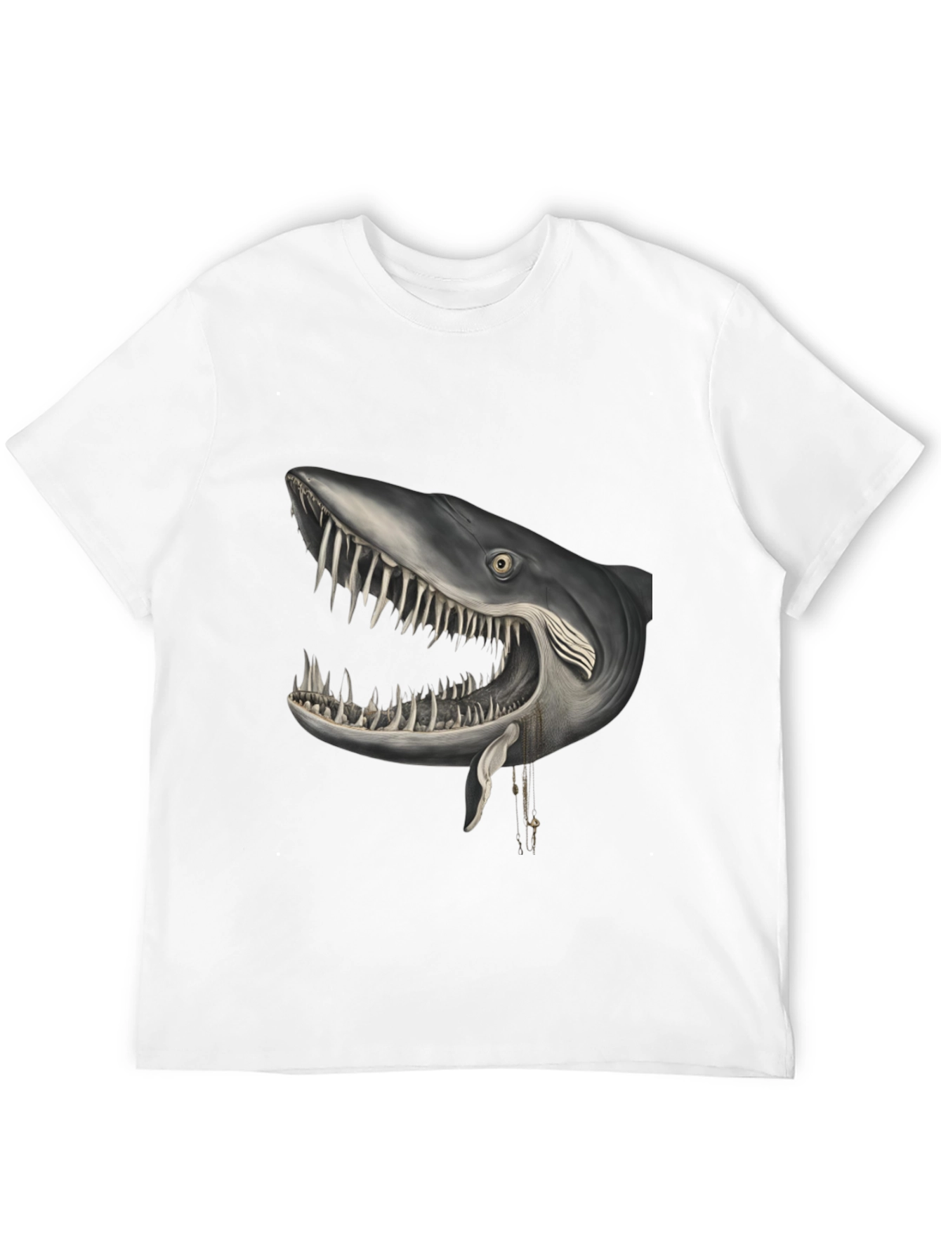 Shark Head Graphic Print Crew Neck T-Shirt