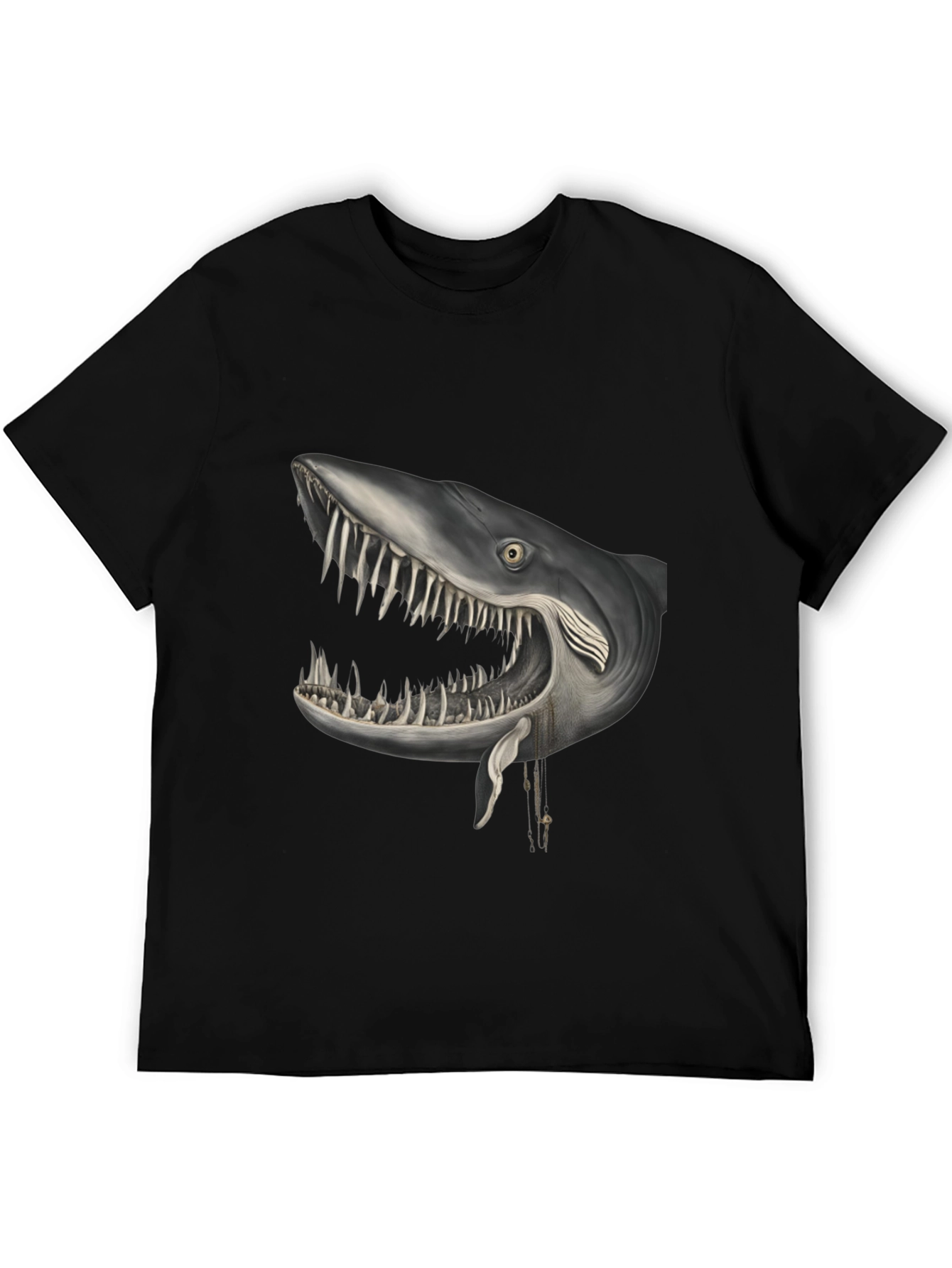 Shark Head Graphic Print Crew Neck T-Shirt