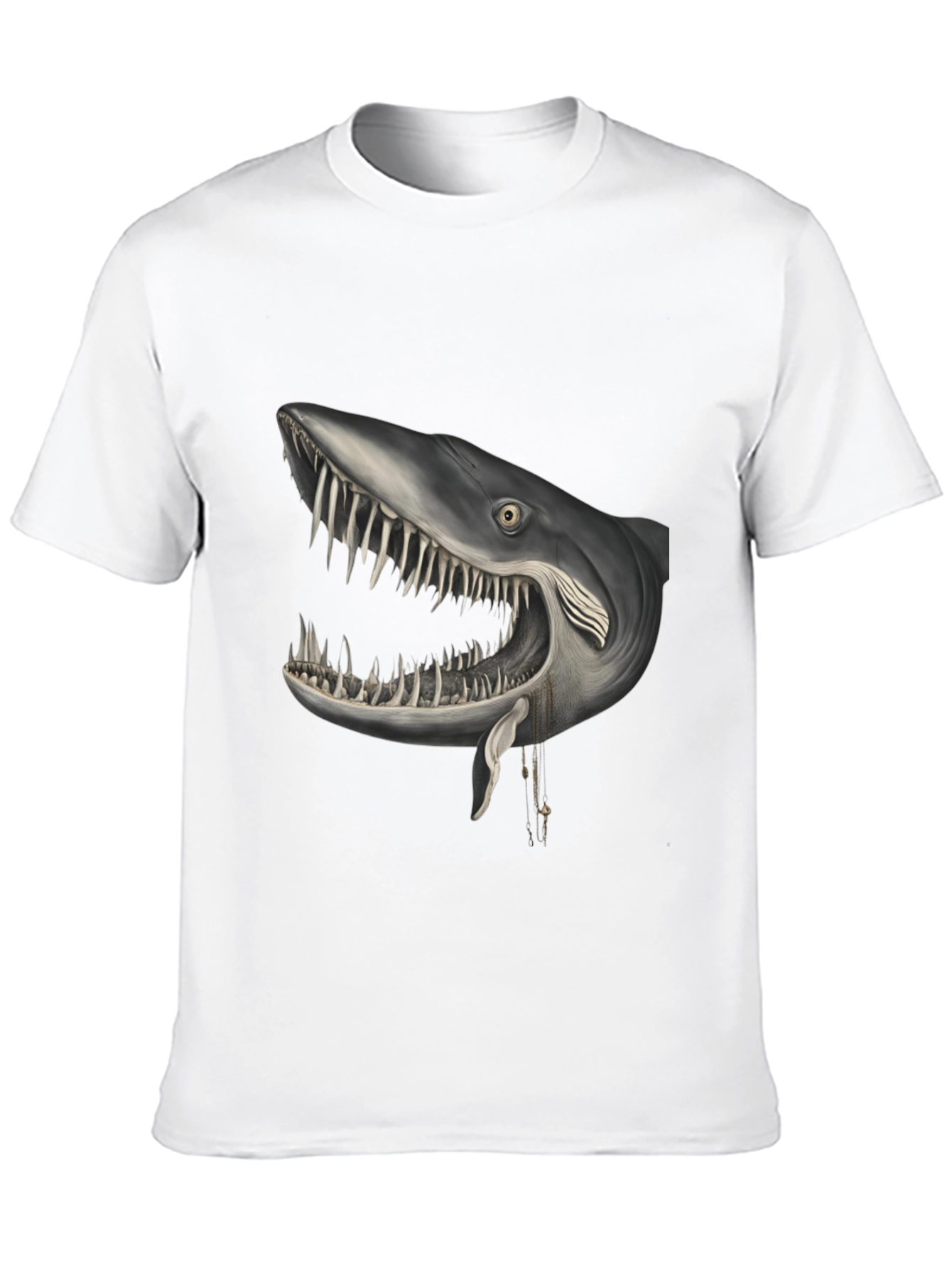 Shark Head Graphic Print Crew Neck T-Shirt