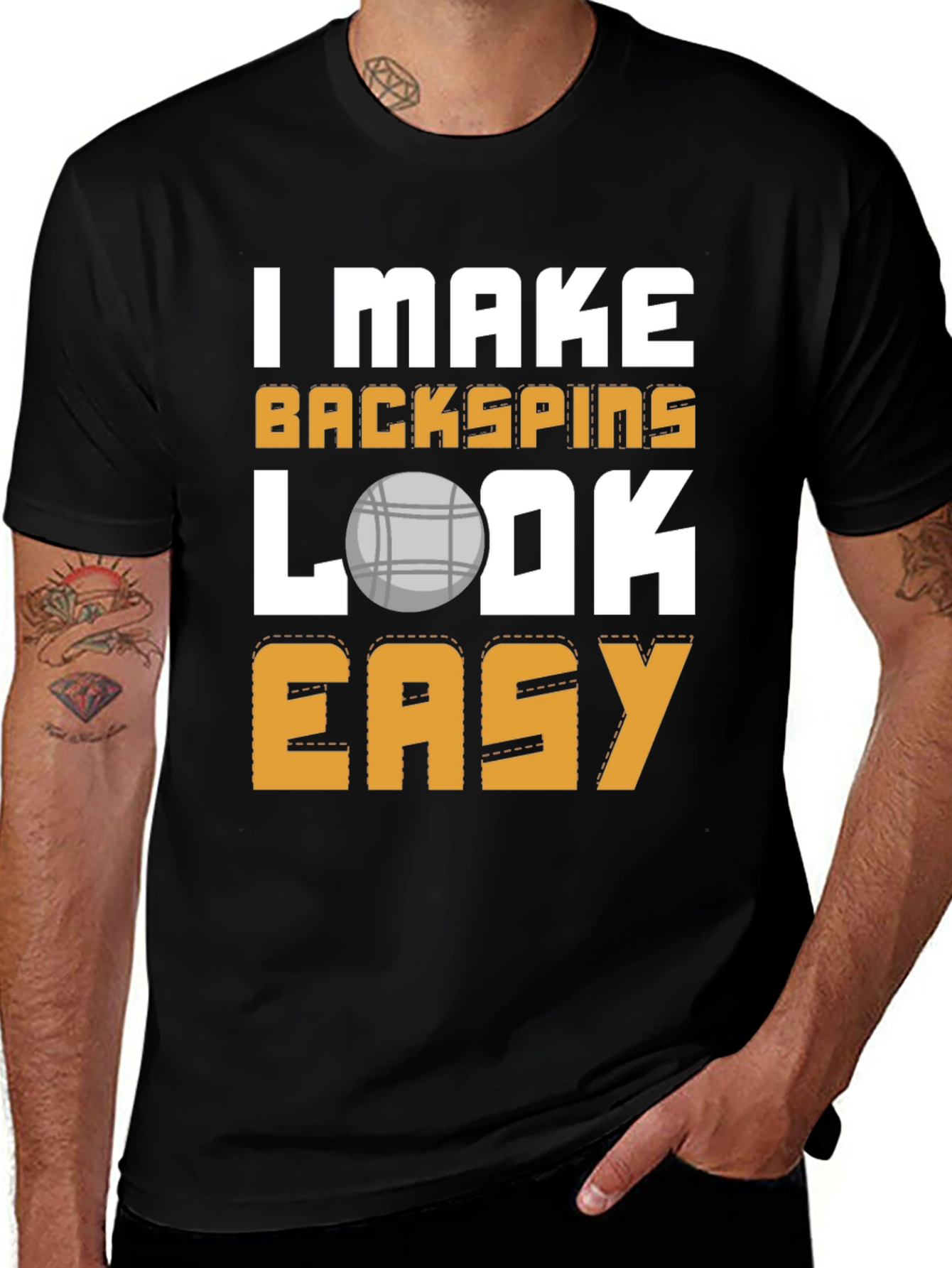 Backspins Easy T-Shirt - Funny Bocce Ball Tee