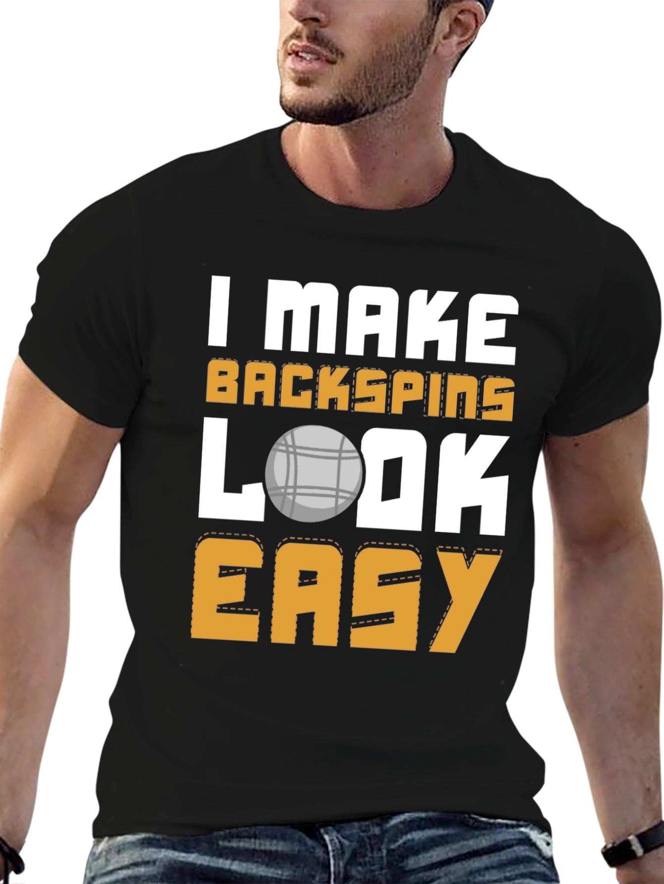 Backspins Easy T-Shirt - Funny Bocce Ball Tee