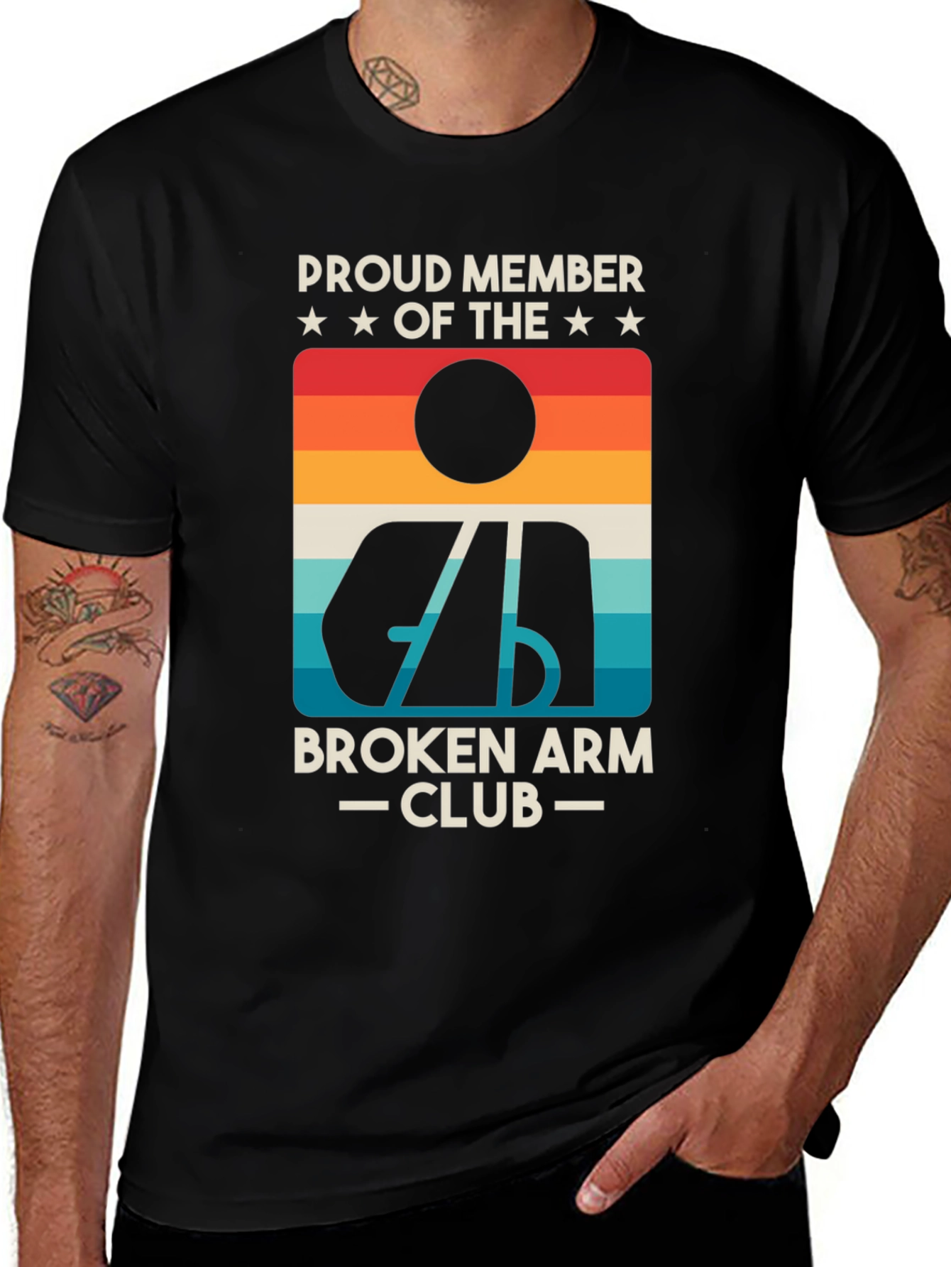 Broken Arm Club Tee - Retro Graphic T-Shirt