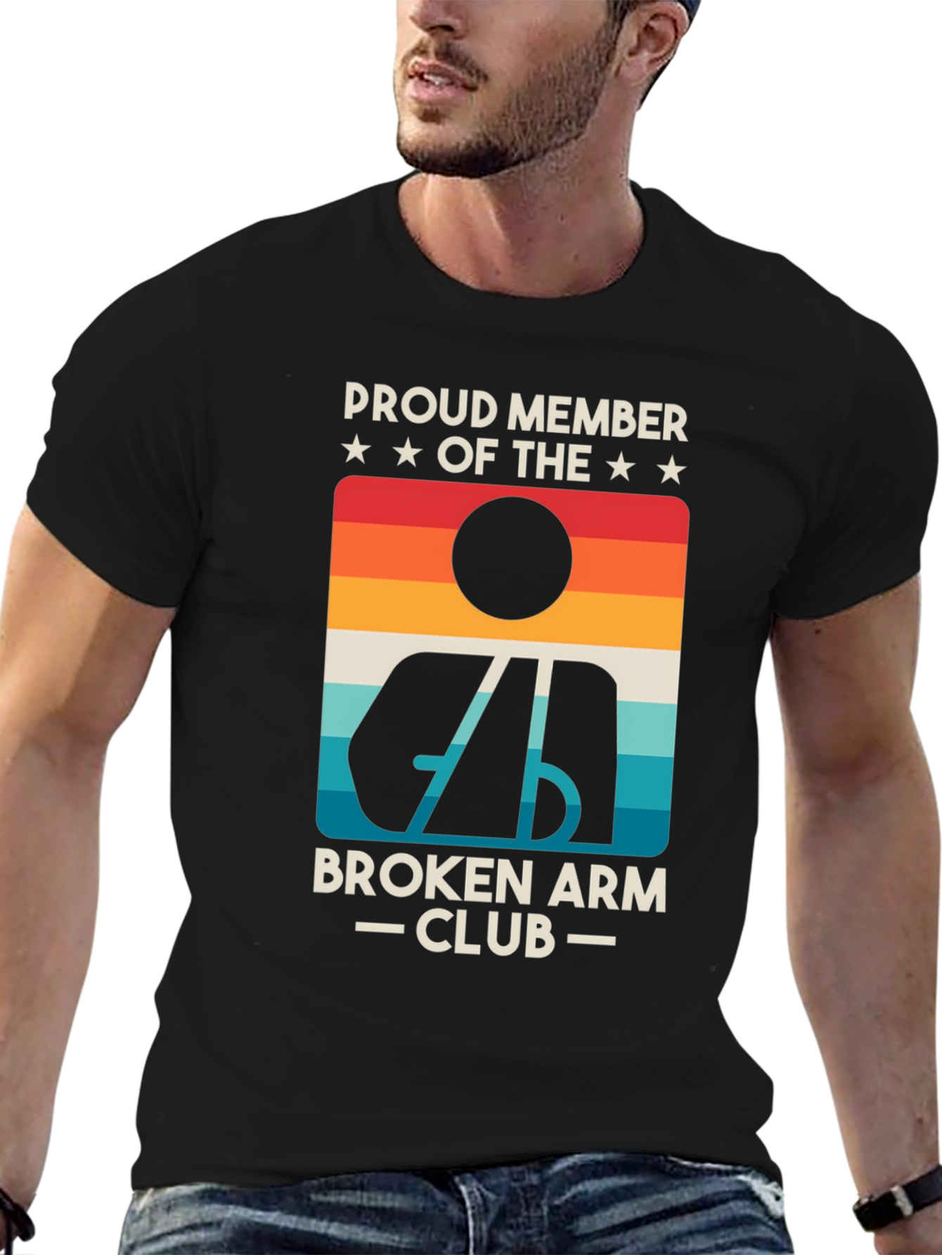 Broken Arm Club Tee - Retro Graphic T-Shirt