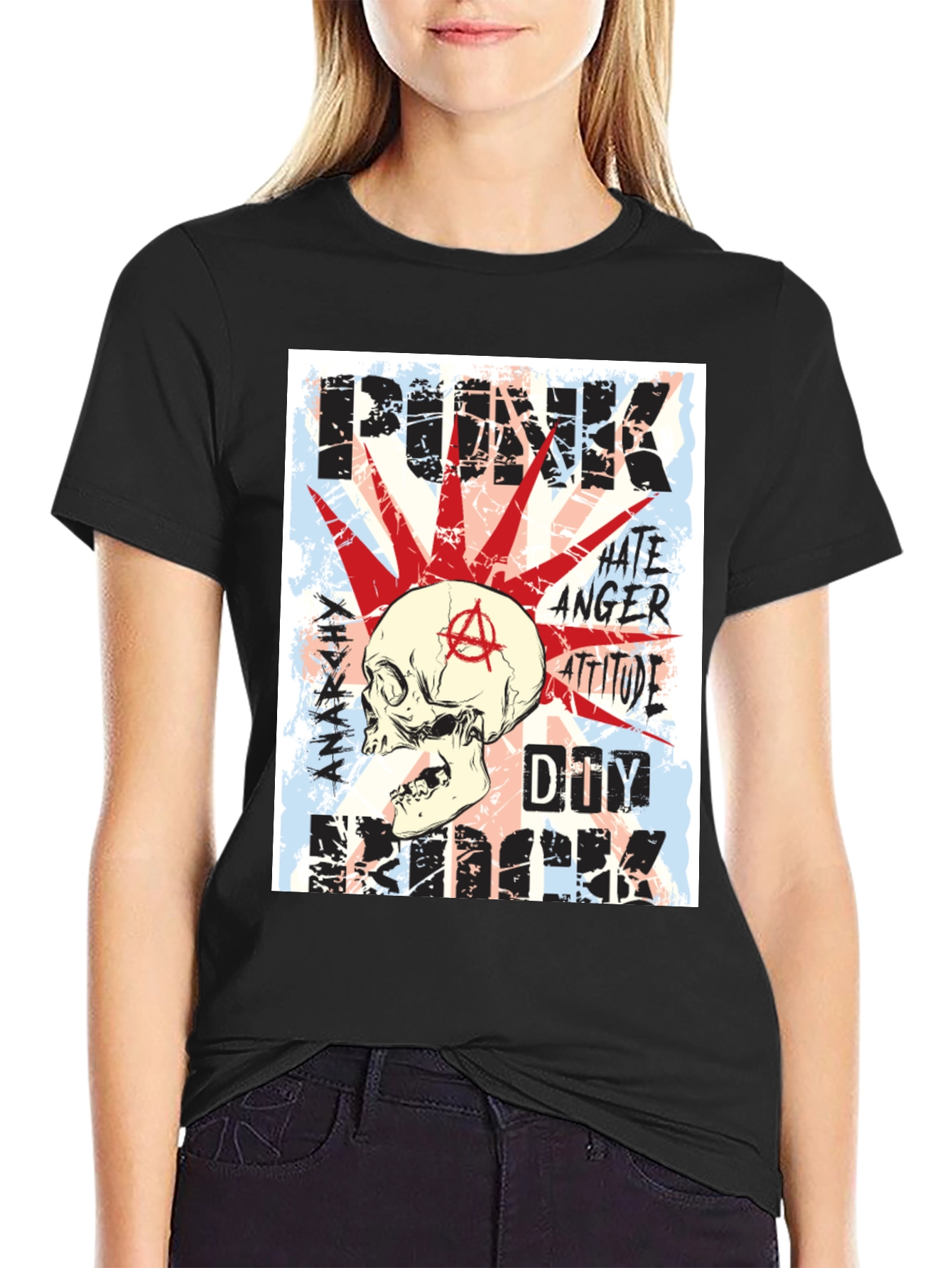 Punk Skull T-Shirt - Anarchy Design