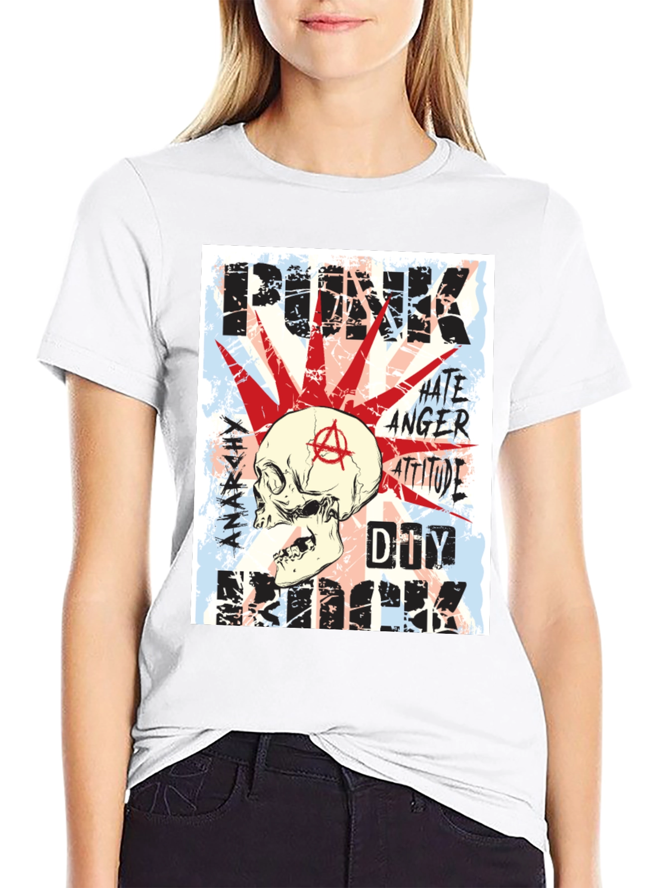 Punk Skull T-Shirt - Anarchy Design