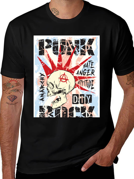 Punk Skull T-Shirt - Anarchy Design
