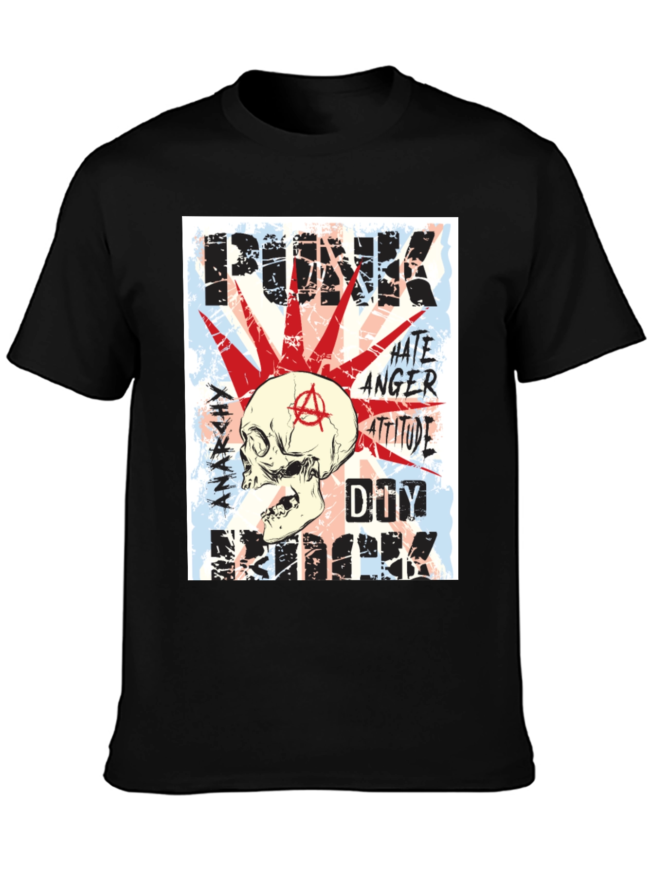 Punk Skull T-Shirt - Anarchy Design
