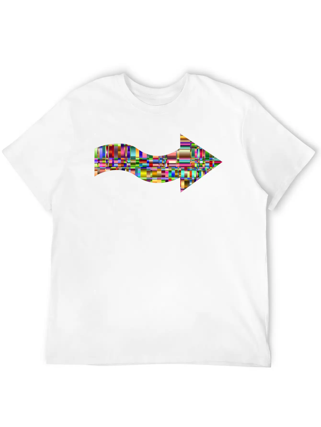 Checkered Chromatic Wavy Arrow Lightweight Cotton T-Shirt – Daily Comfort Graphic Shirt