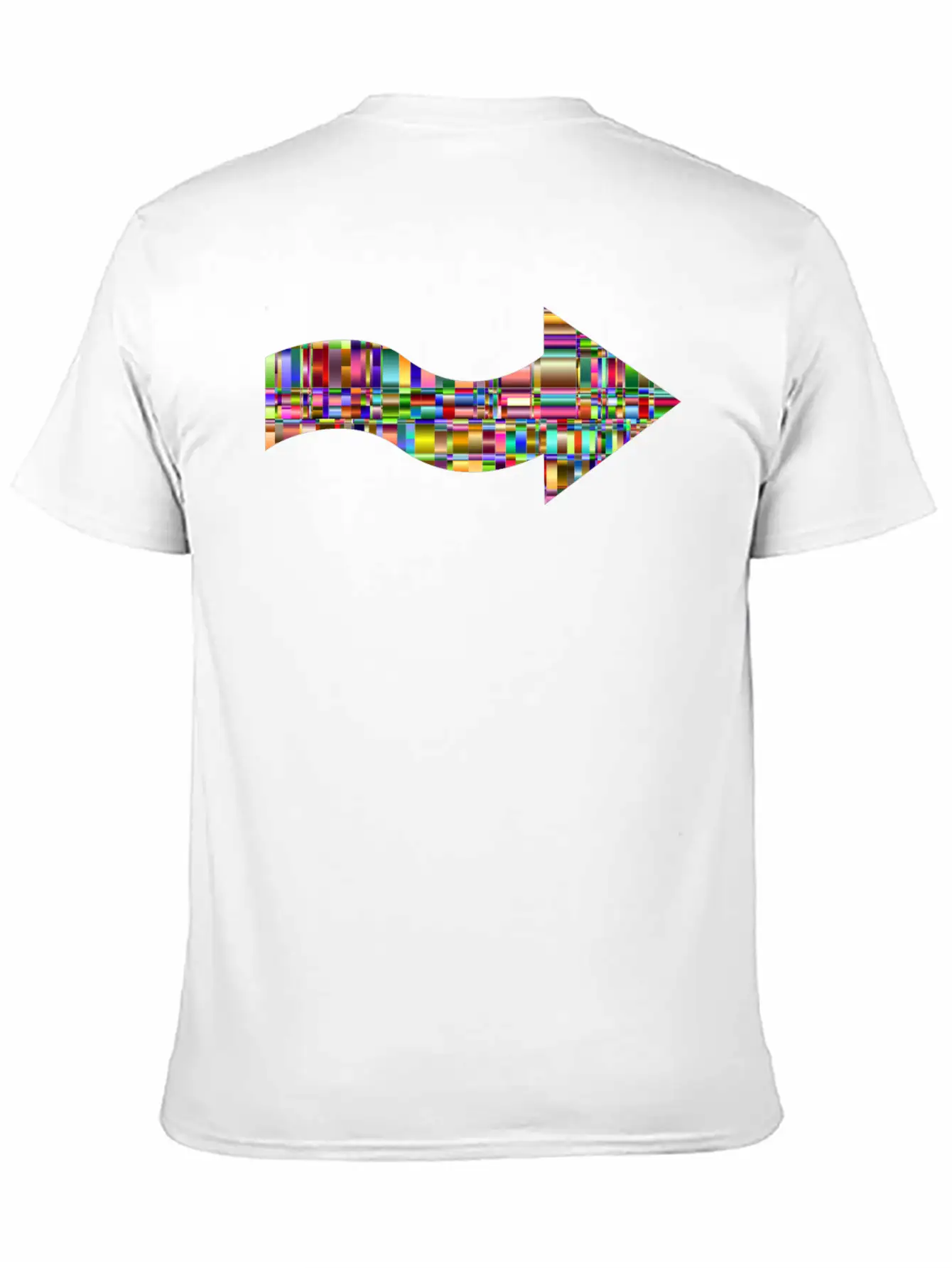 Checkered Chromatic Wavy Arrow Lightweight Cotton T-Shirt – Daily Comfort Graphic Shirt