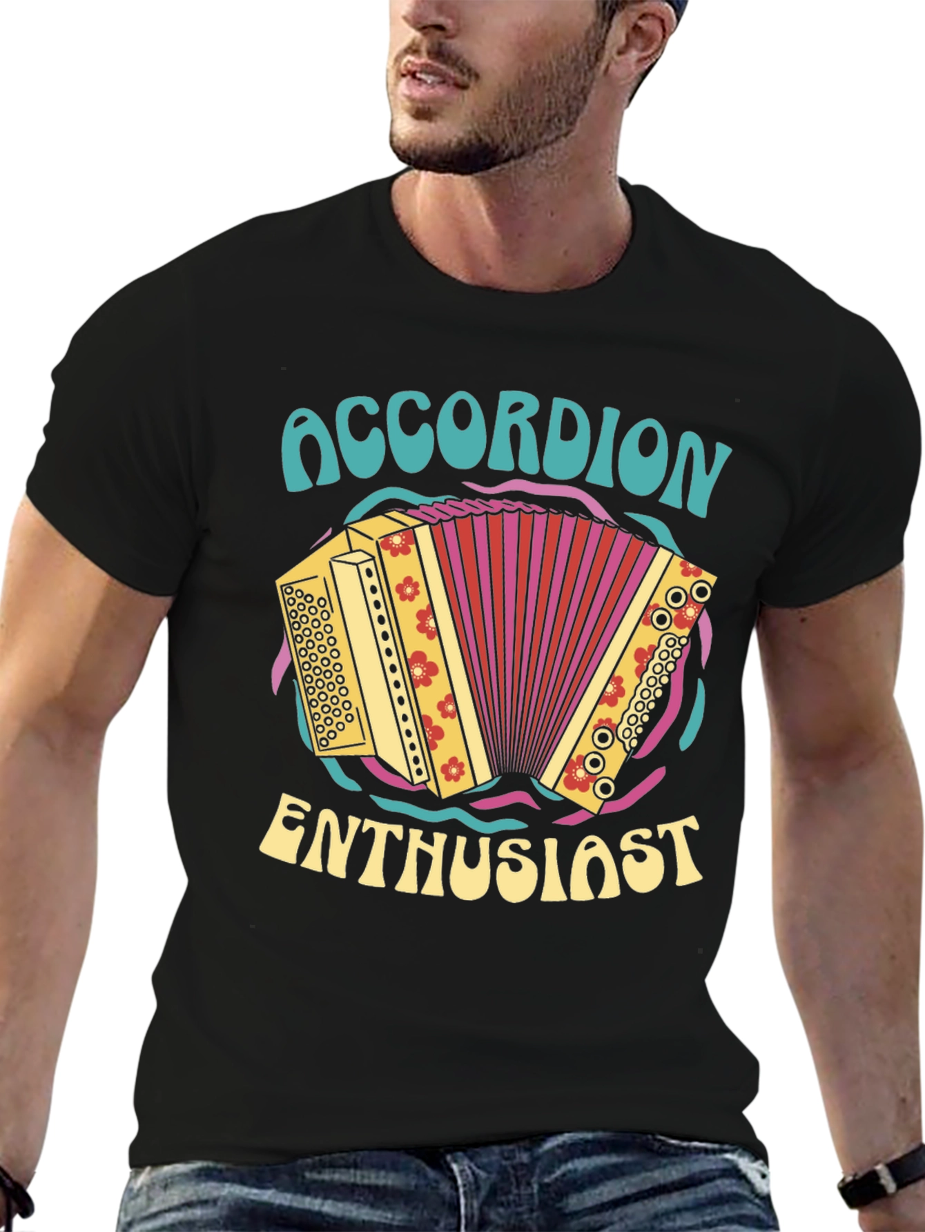 Accordion Enthusiast Graphic T-Shirt