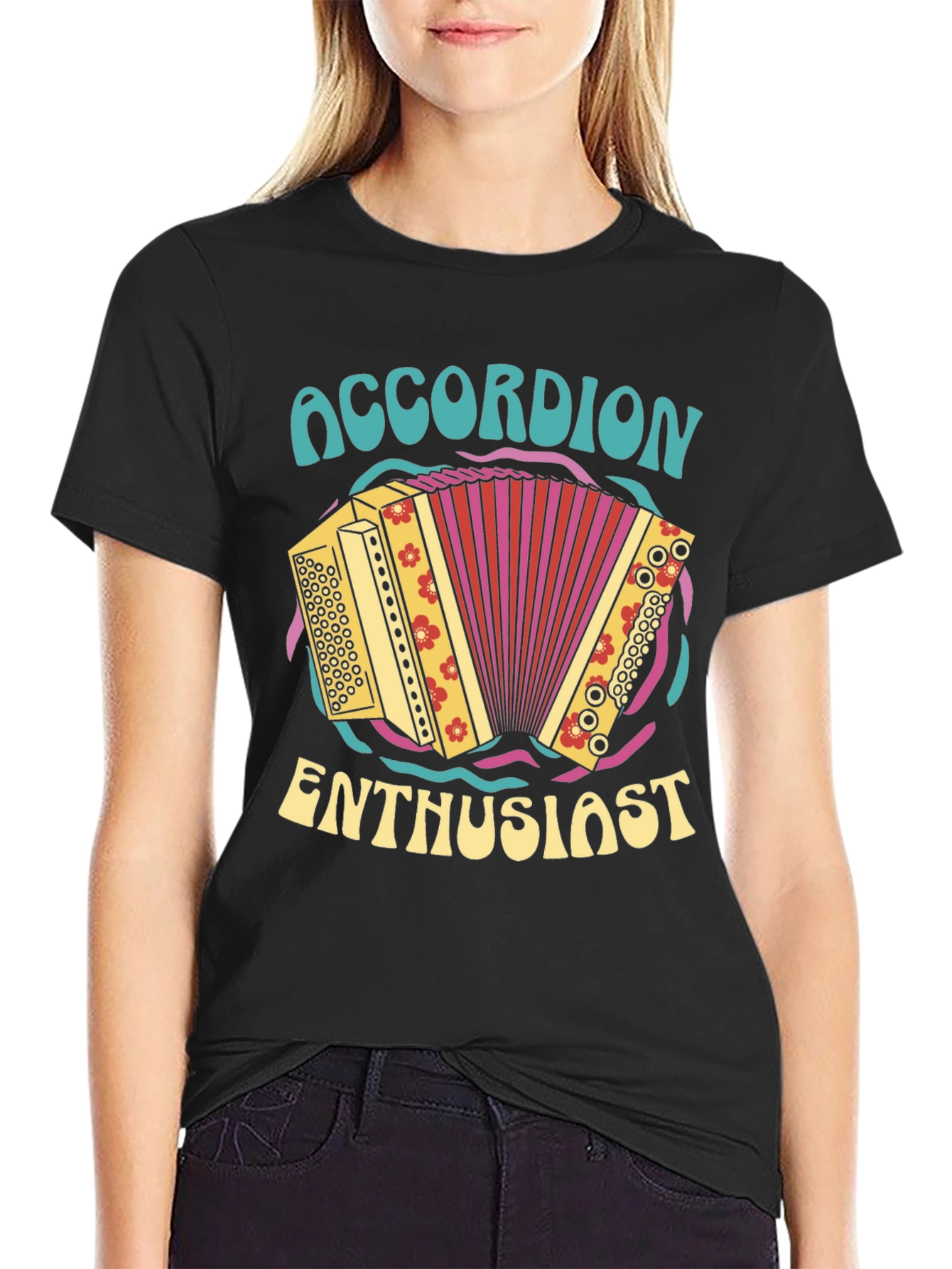 Accordion Enthusiast Graphic T-Shirt