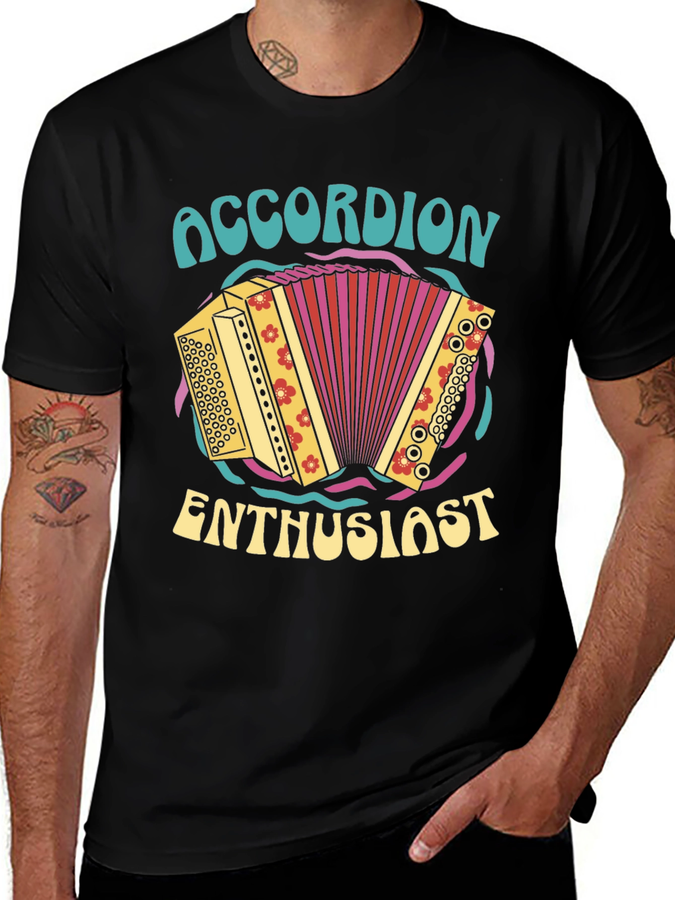 Accordion Enthusiast Graphic T-Shirt