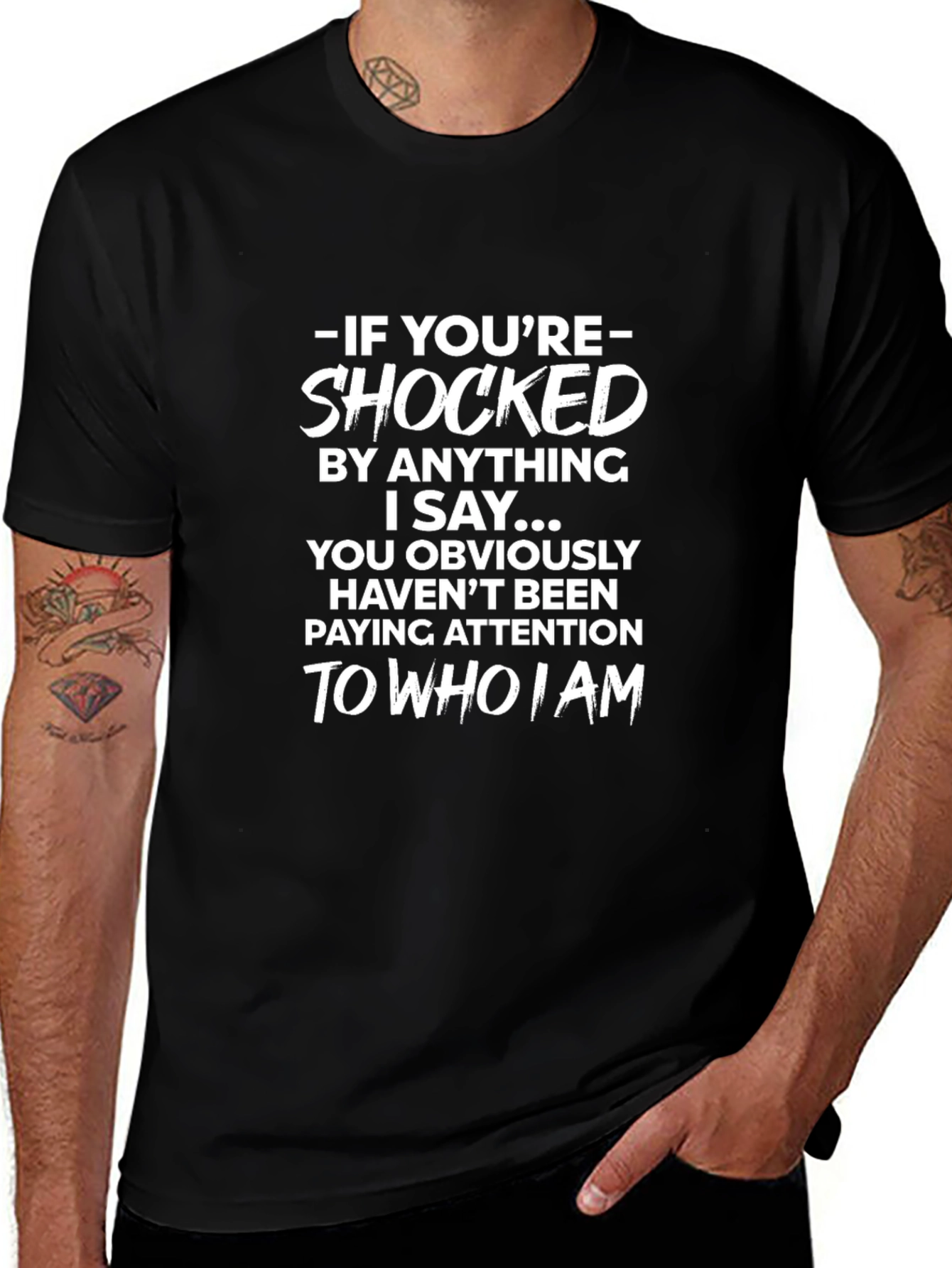 Shocked Slogan T-Shirt - Bold Statement Tee