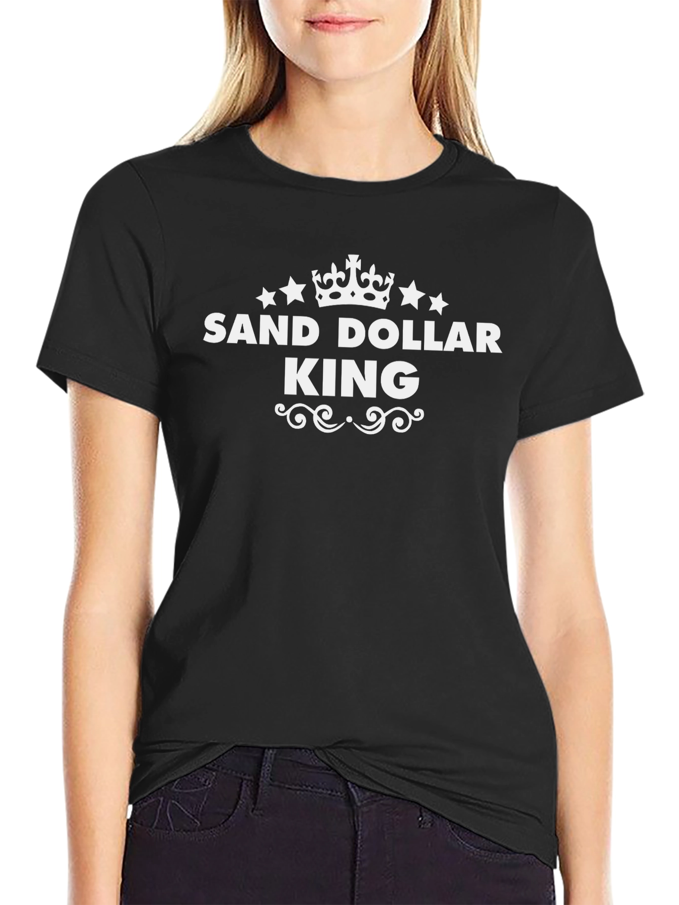 Sand Dollar King Graphic T-Shirt - Black