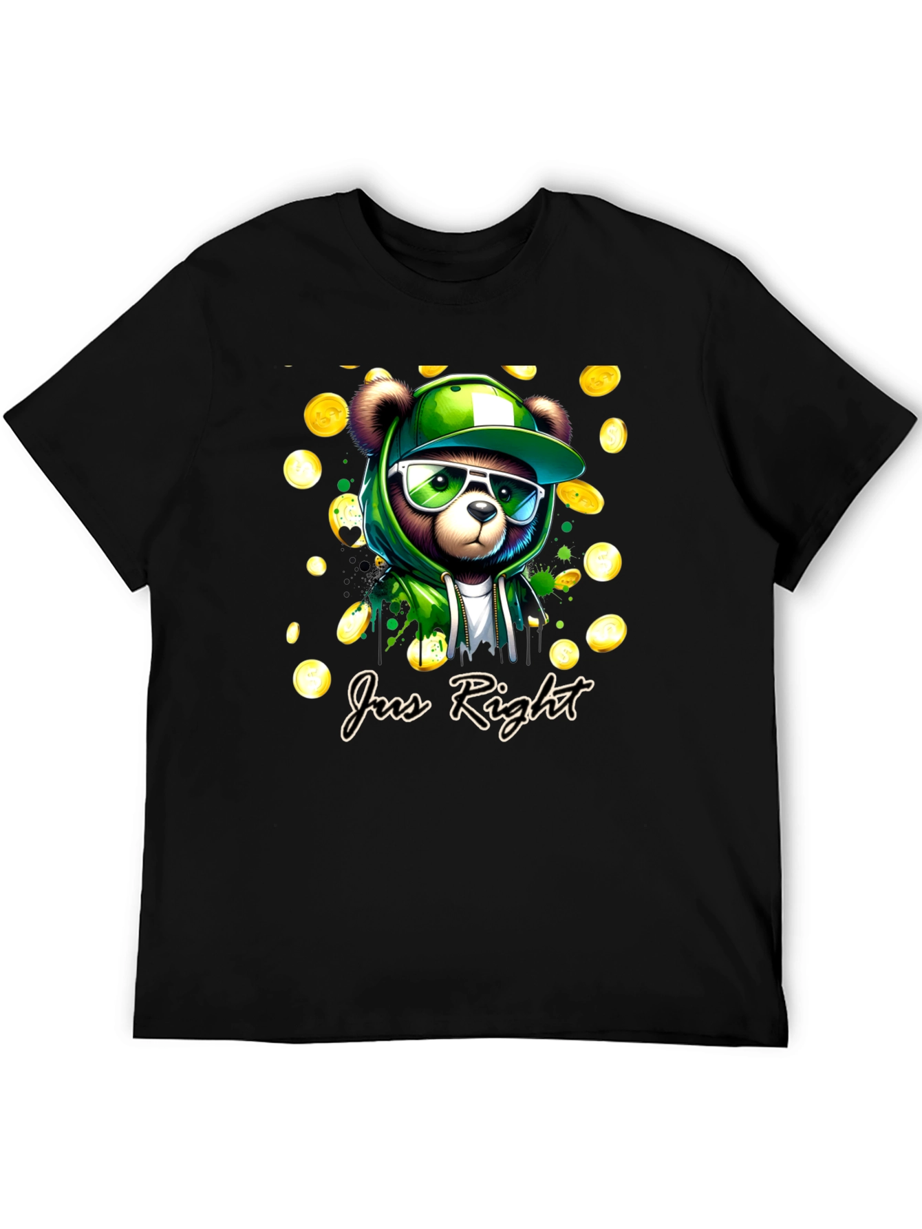Bear Wearing Hoodie Jus Right T-Shirt