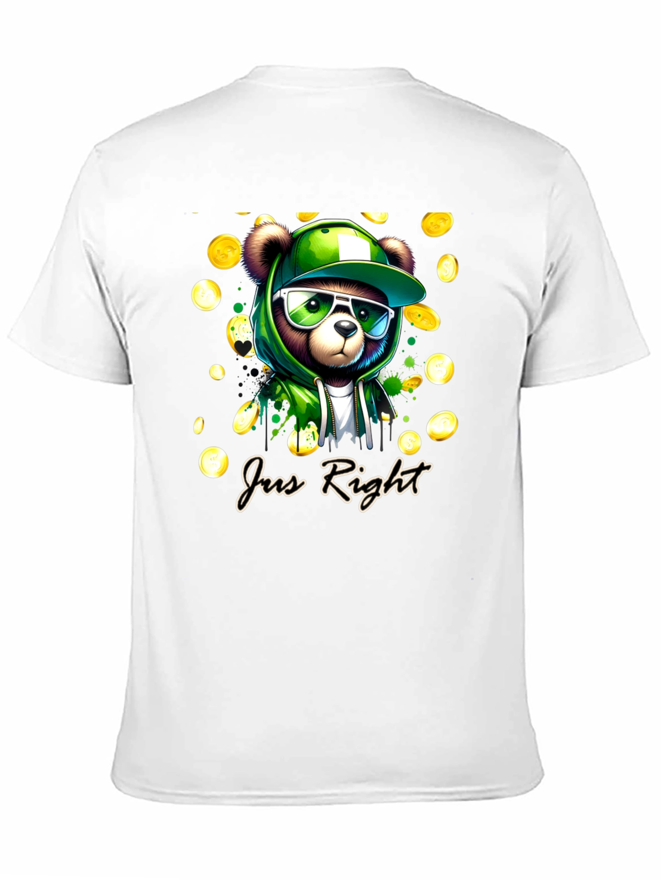 Bear Wearing Hoodie Jus Right T-Shirt
