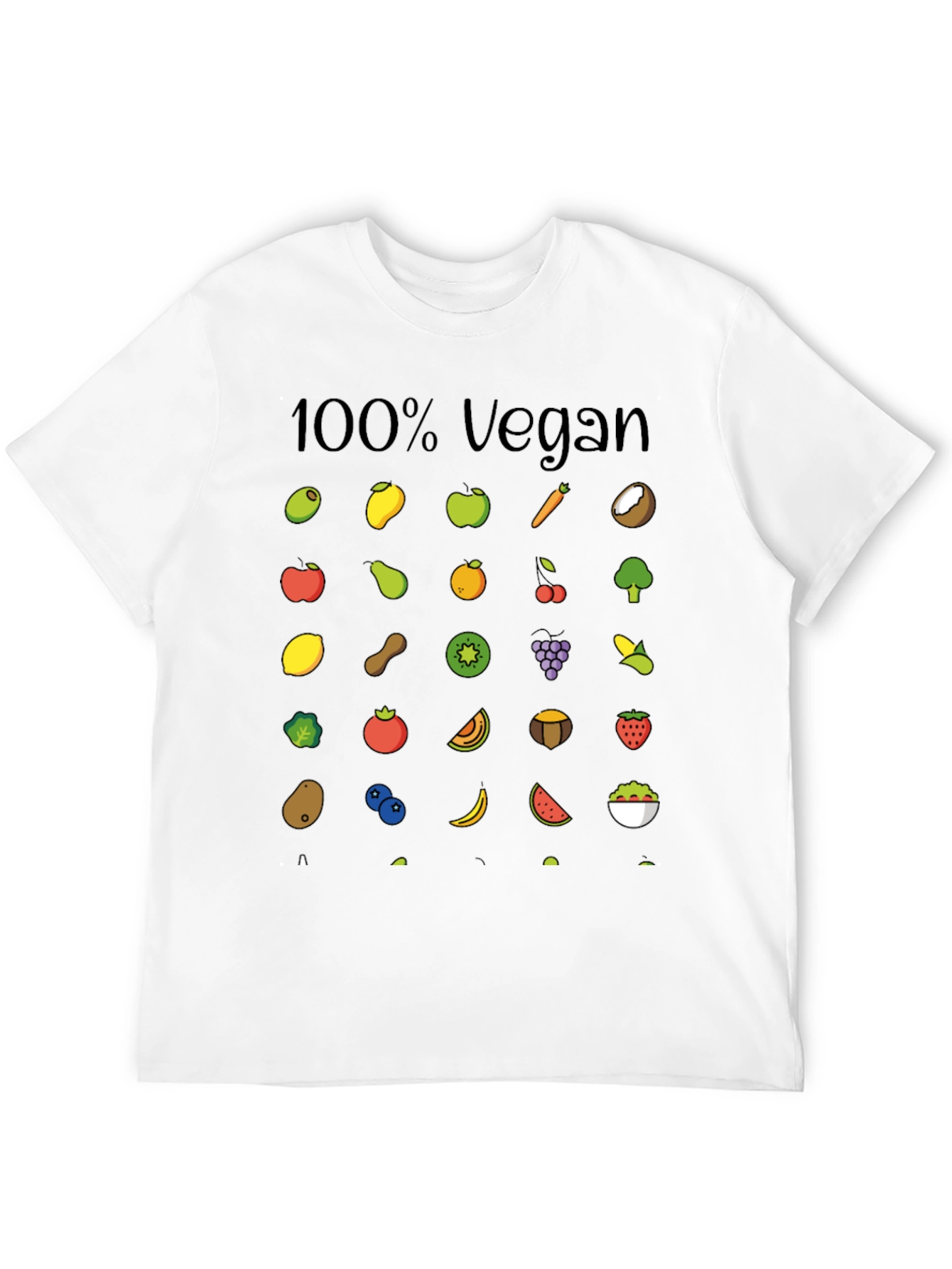 100% Vegan Fruit & Veggie Graphic Tee