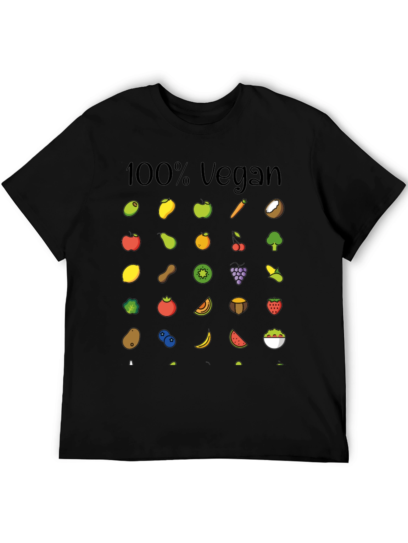 100% Vegan Fruit & Veggie Graphic Tee