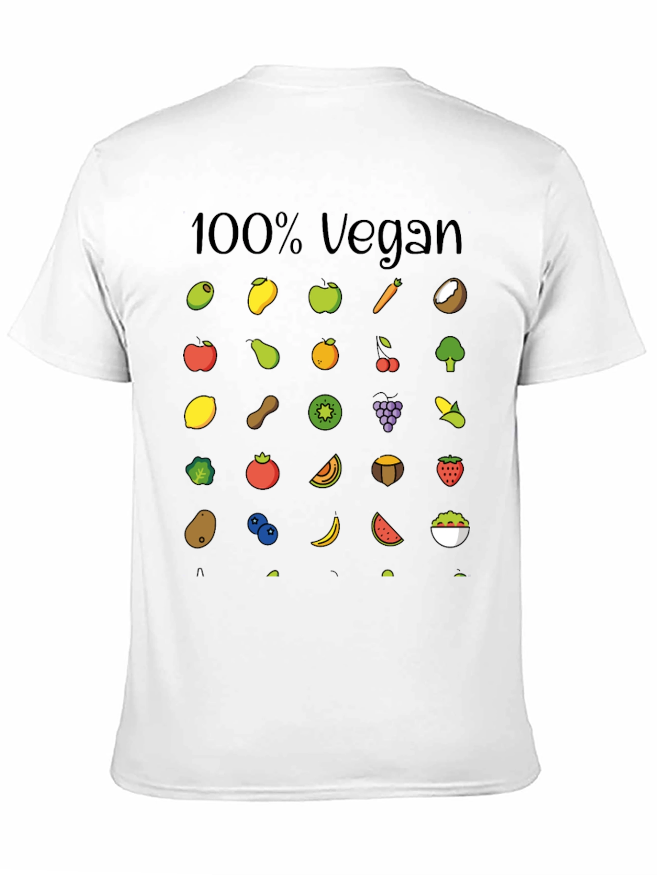 100% Vegan Fruit & Veggie Graphic Tee