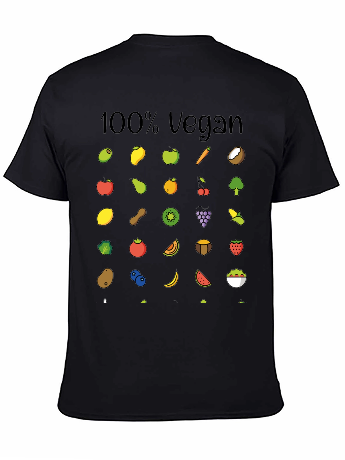 100% Vegan Fruit & Veggie Graphic Tee