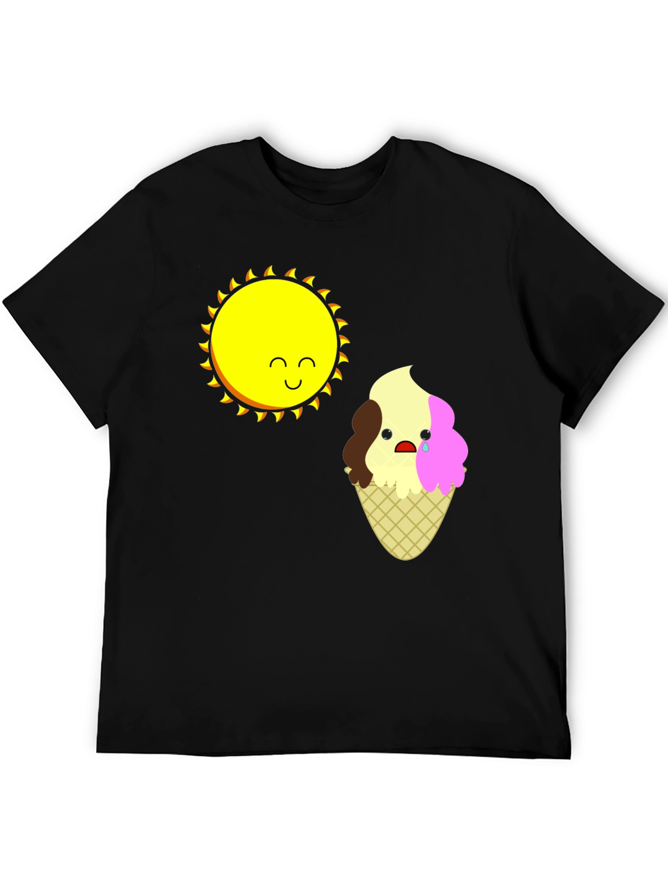 Sad Ice Cream Sun Graphic T-Shirt