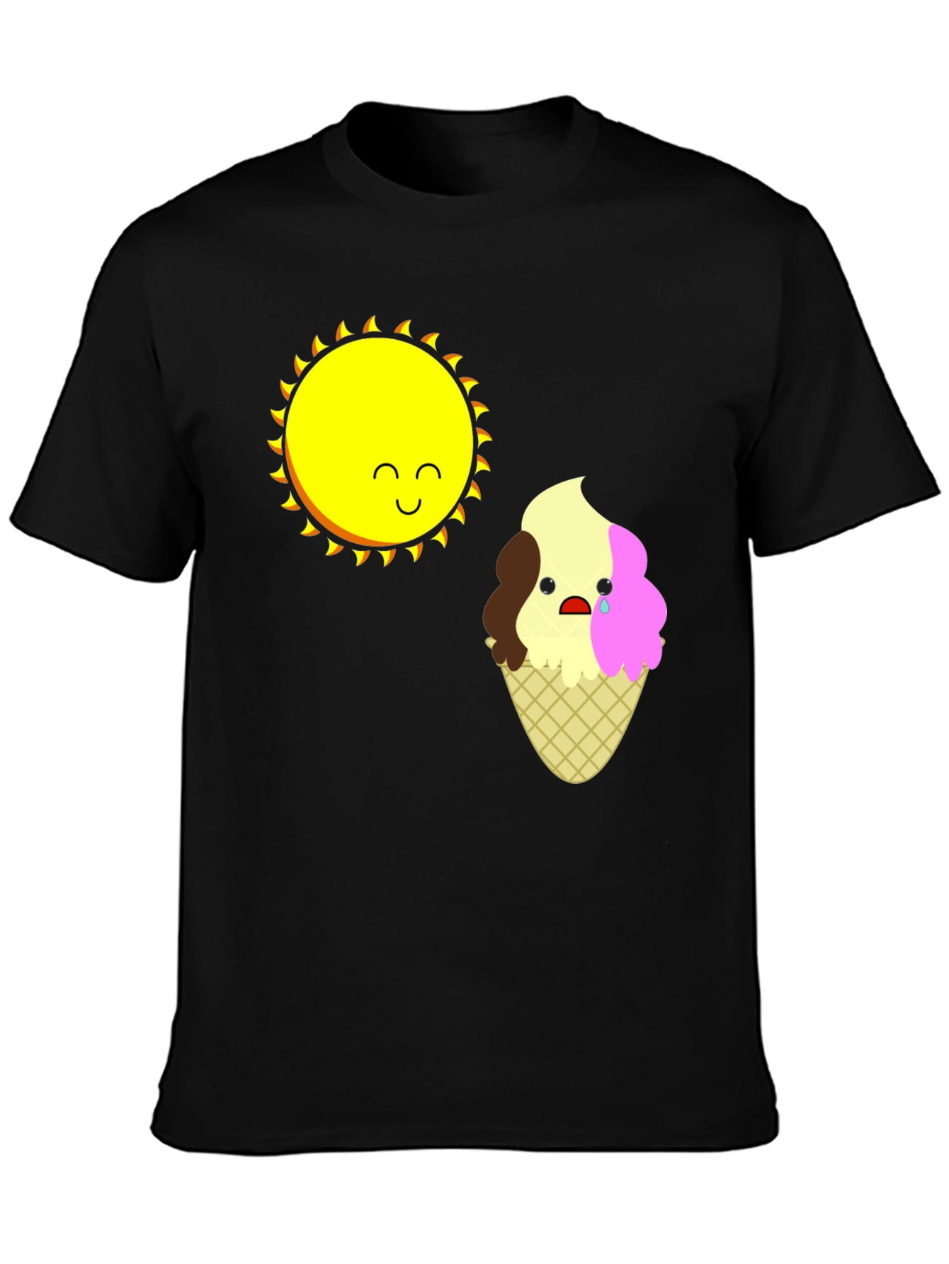 Sad Ice Cream Sun Graphic T-Shirt