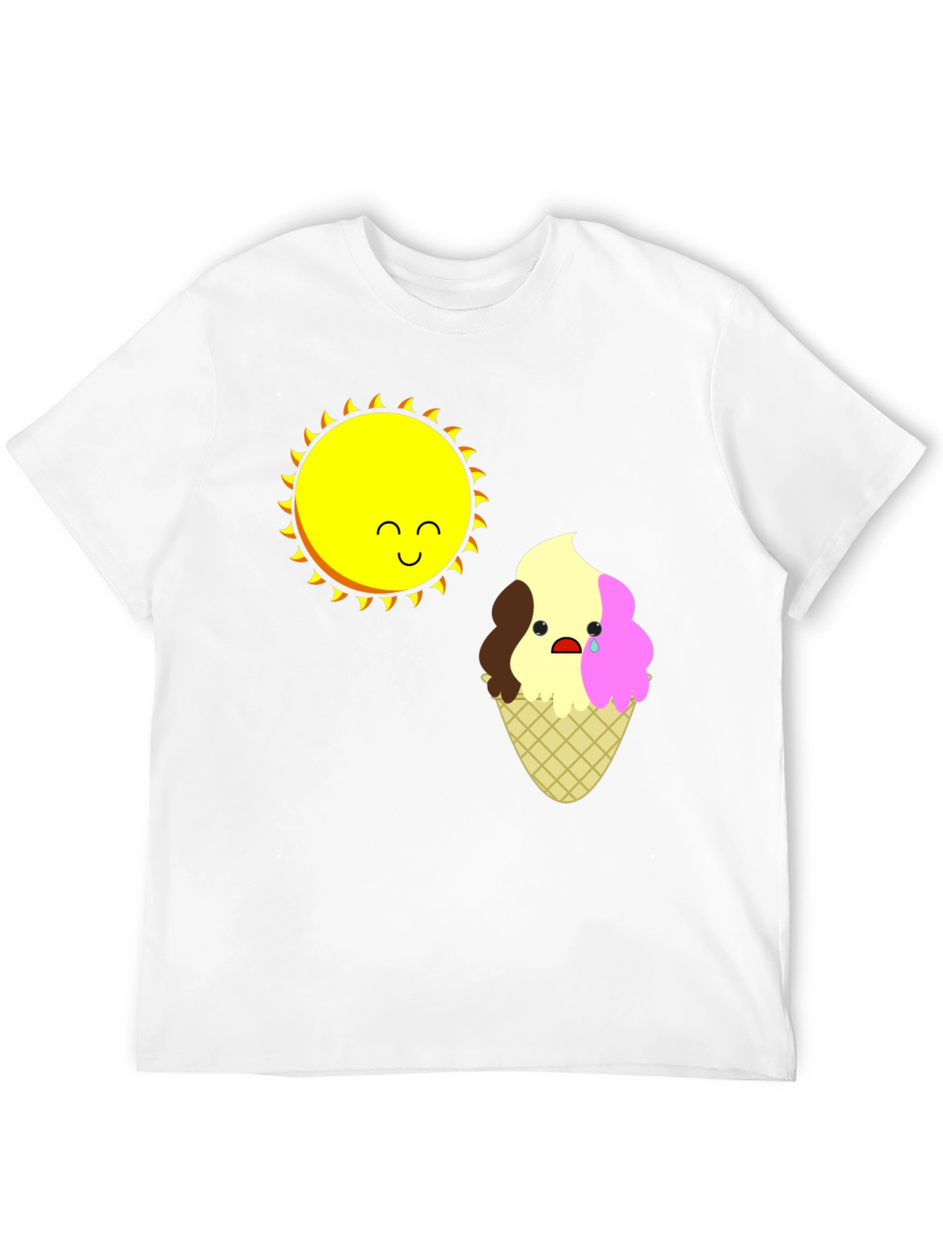 Sad Ice Cream Sun Graphic T-Shirt
