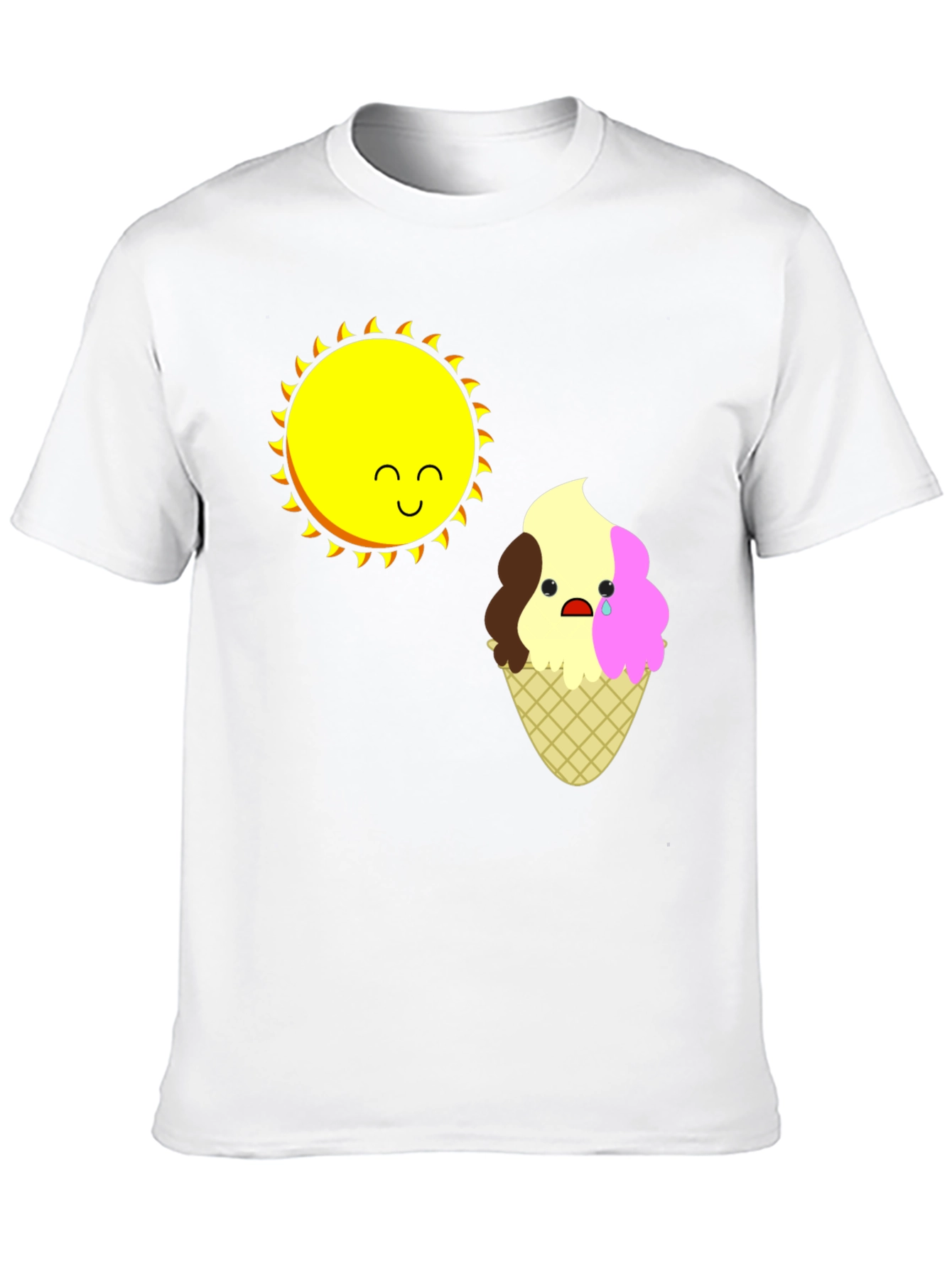 Sad Ice Cream Sun Graphic T-Shirt