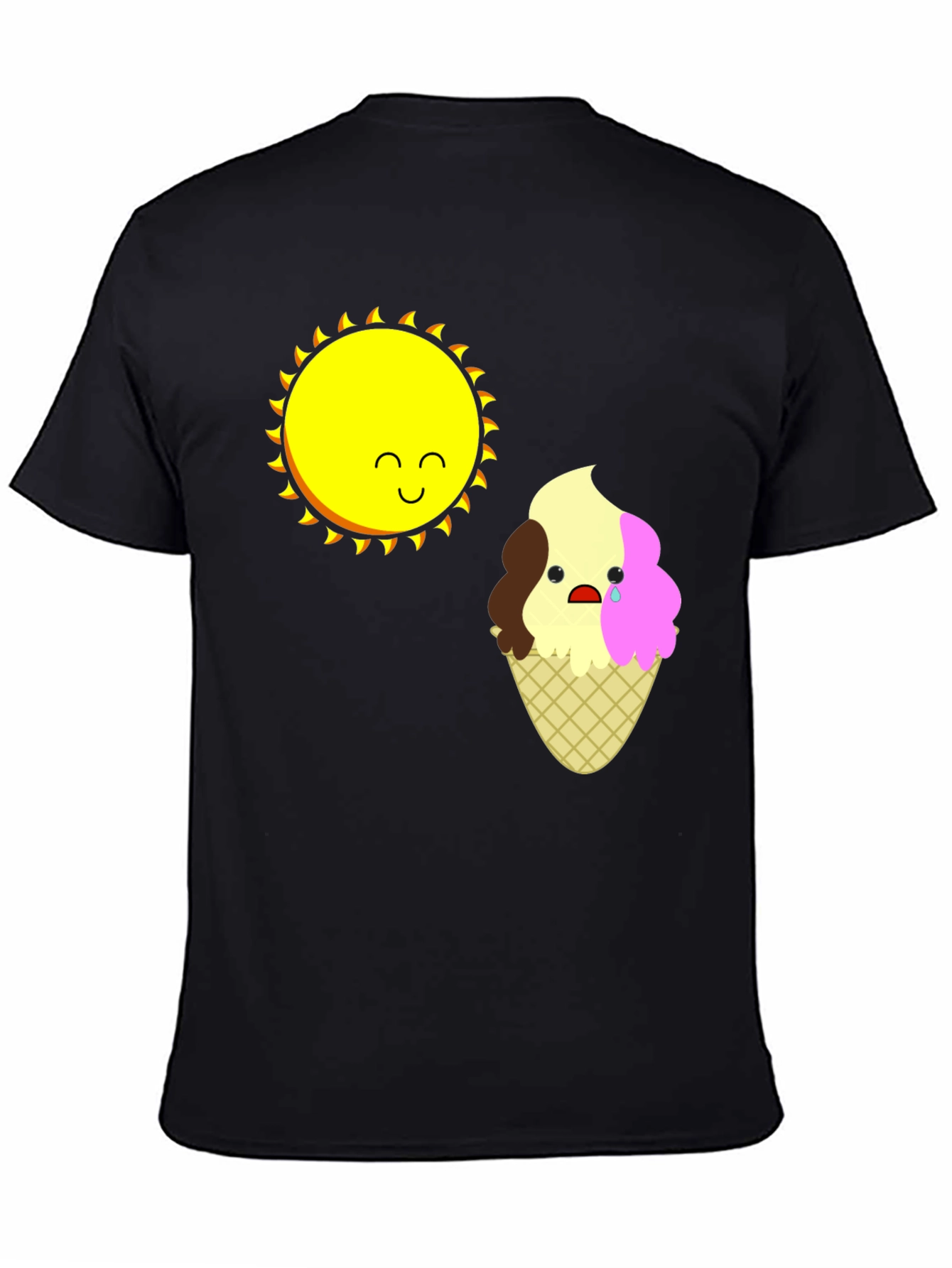 Sad Ice Cream Sun Graphic T-Shirt