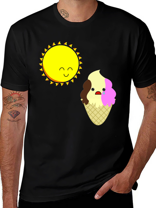 Sad Ice Cream Sun Graphic T-Shirt