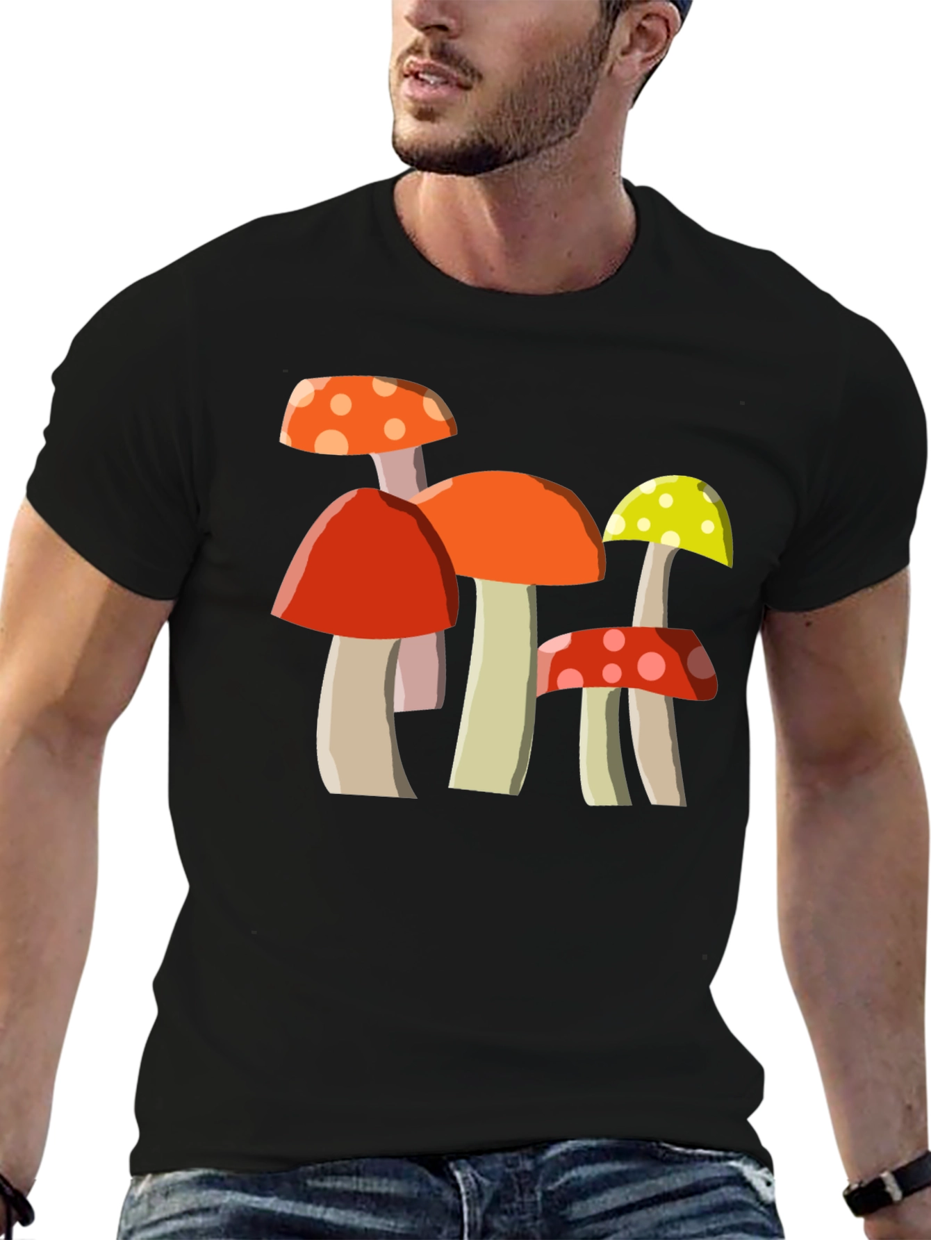 Whimsical Mushroom Graphic Tee - Unisex Cotton T-Shirt