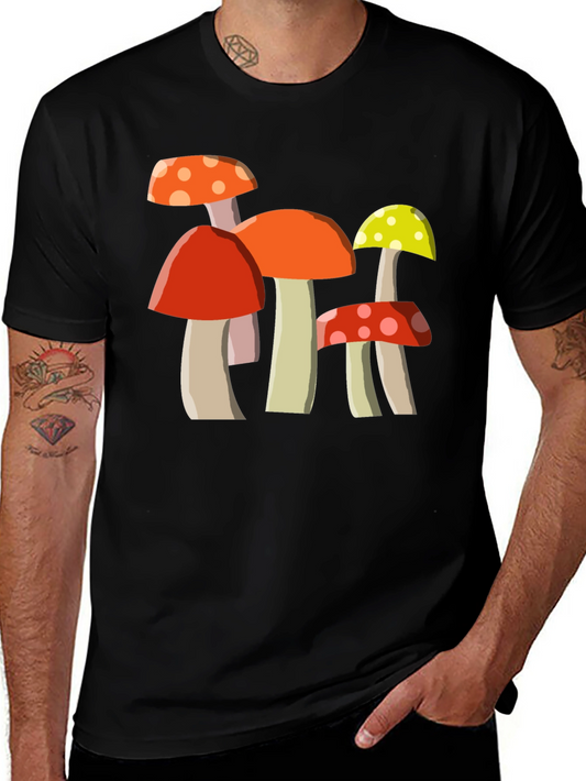 Whimsical Mushroom Graphic Tee - Unisex Cotton T-Shirt