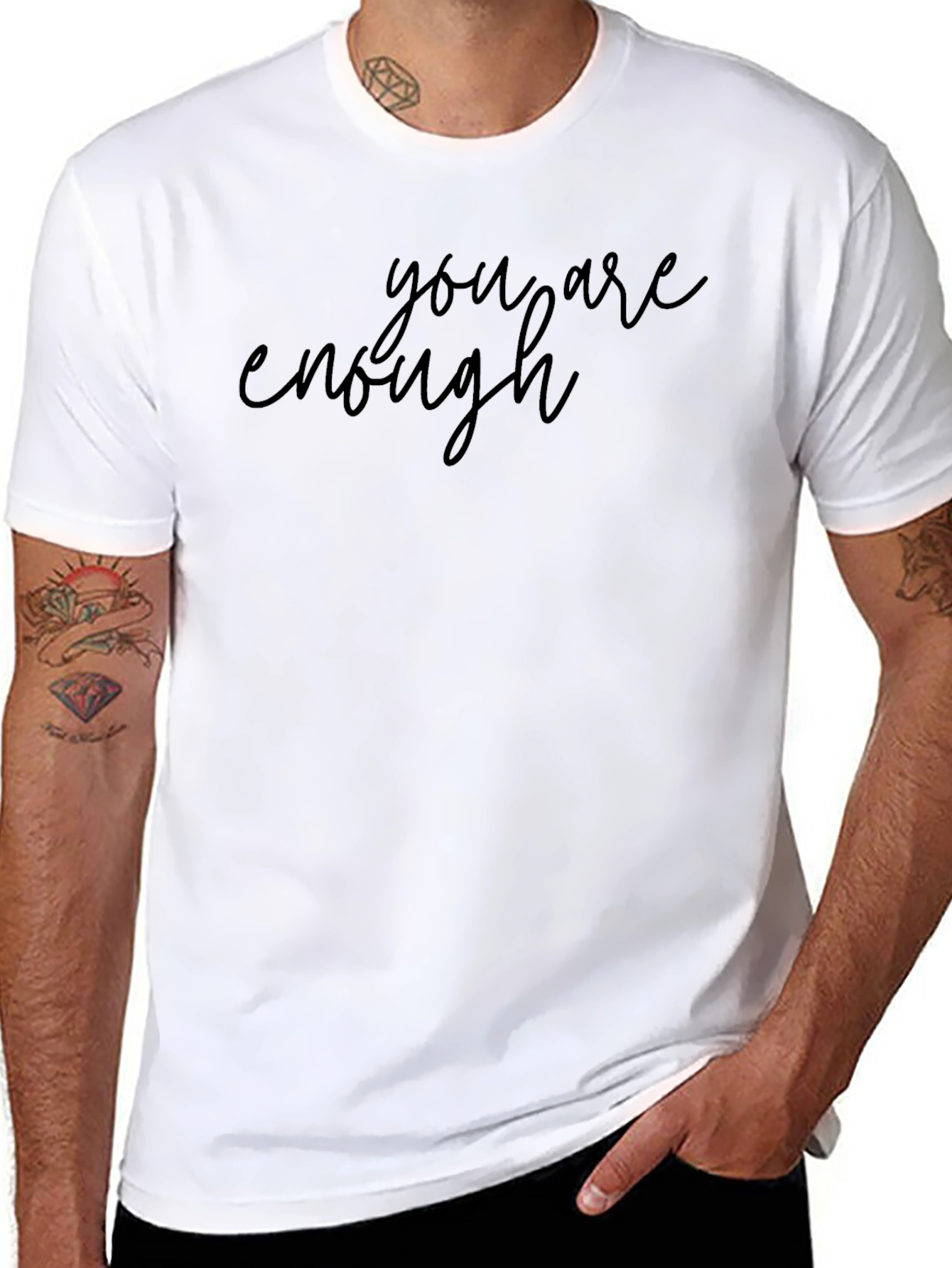You Are Enough Graphic Black T-Shirt