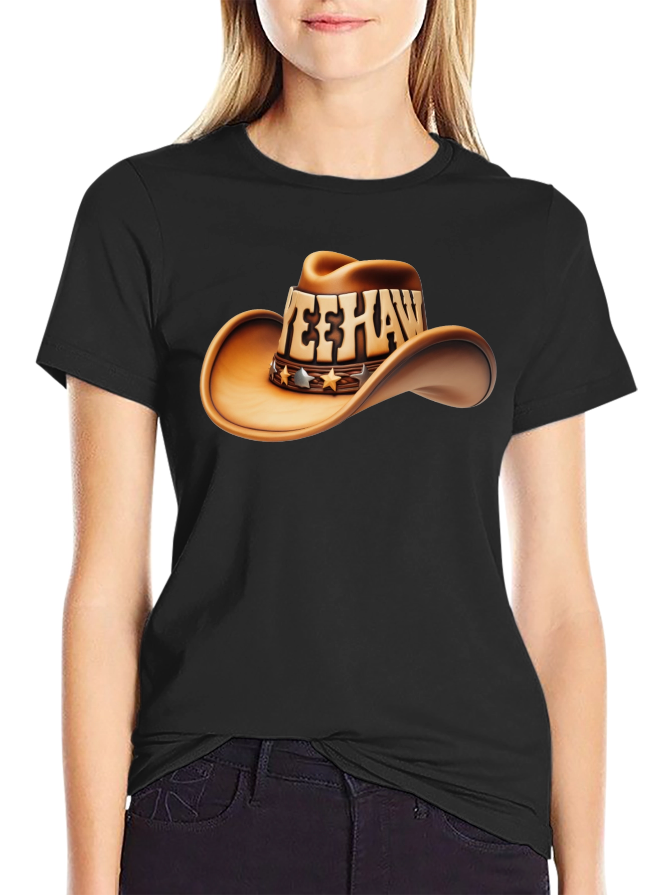 Yeehaw Cowboy Hat Graphic T-Shirt