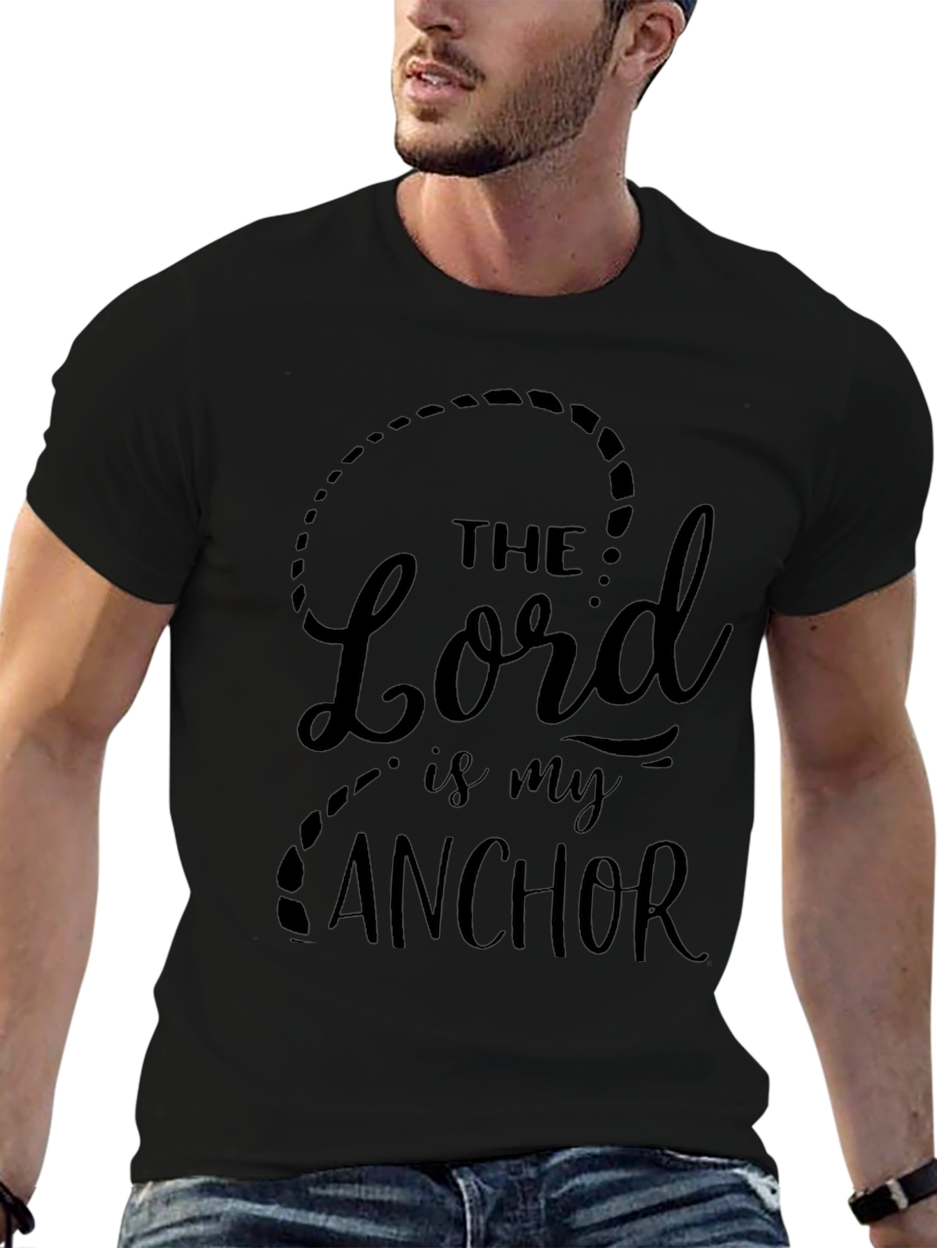 The Lord is my Anchor Black T-Shirt