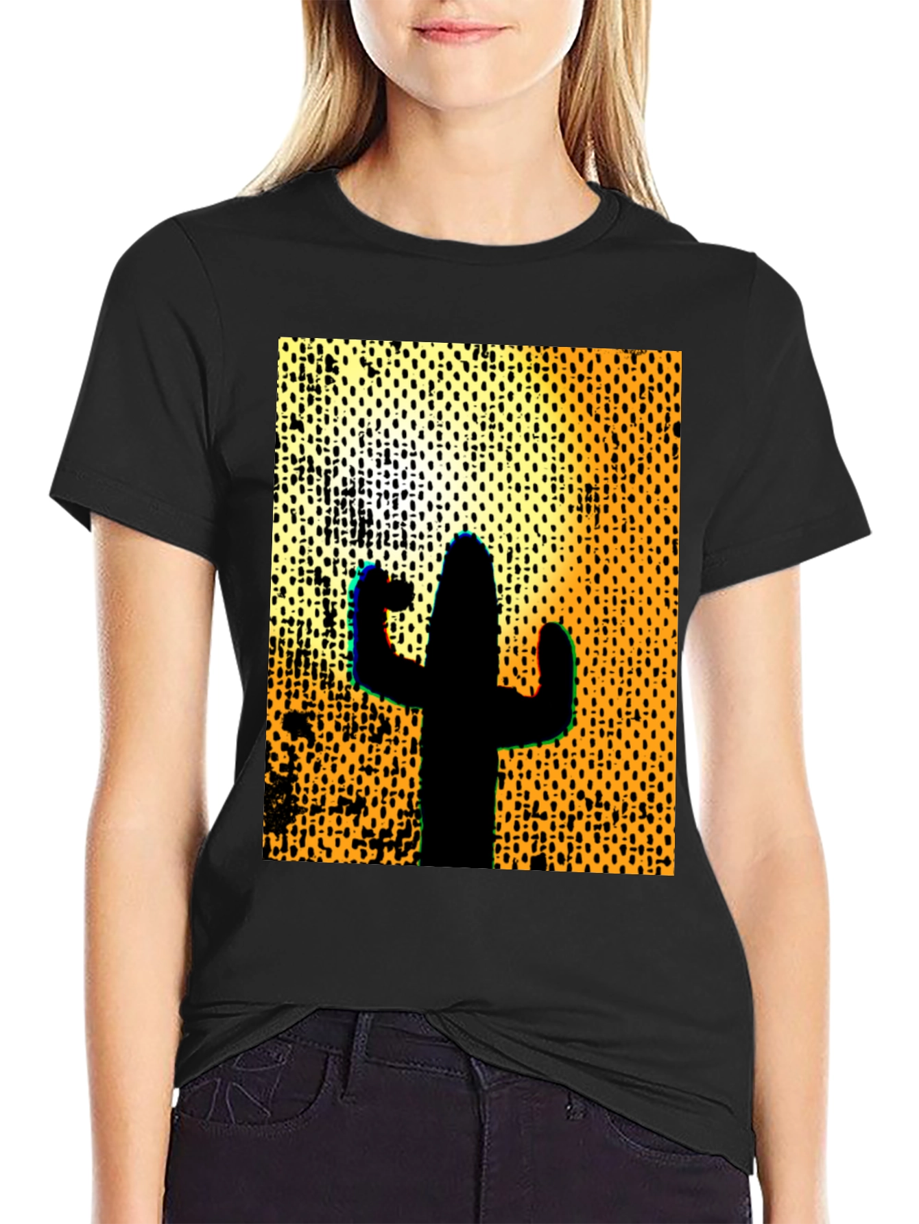 Cactus Silhouette Graphic Tee - Desert Style