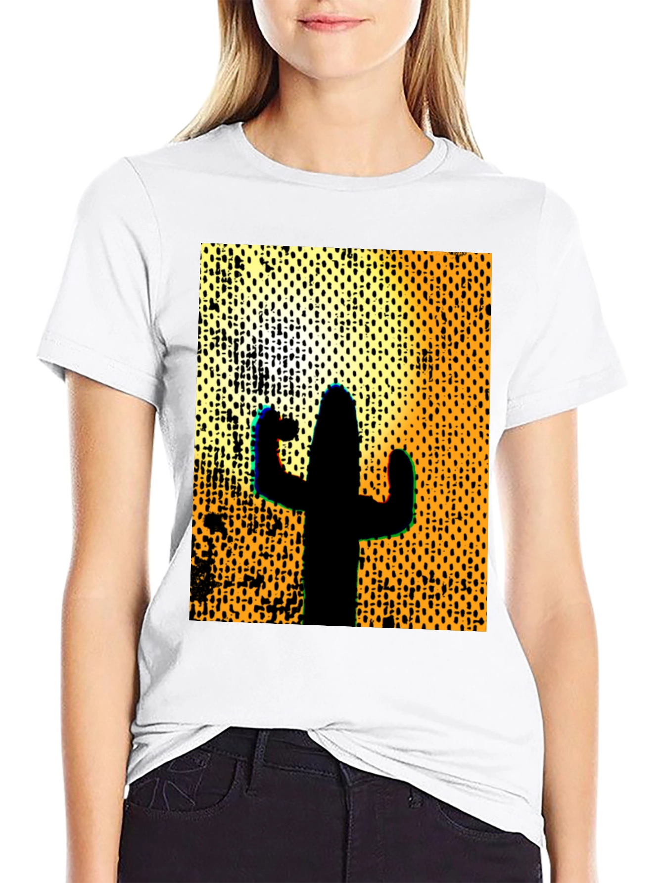 Cactus Silhouette Graphic Tee - Desert Style