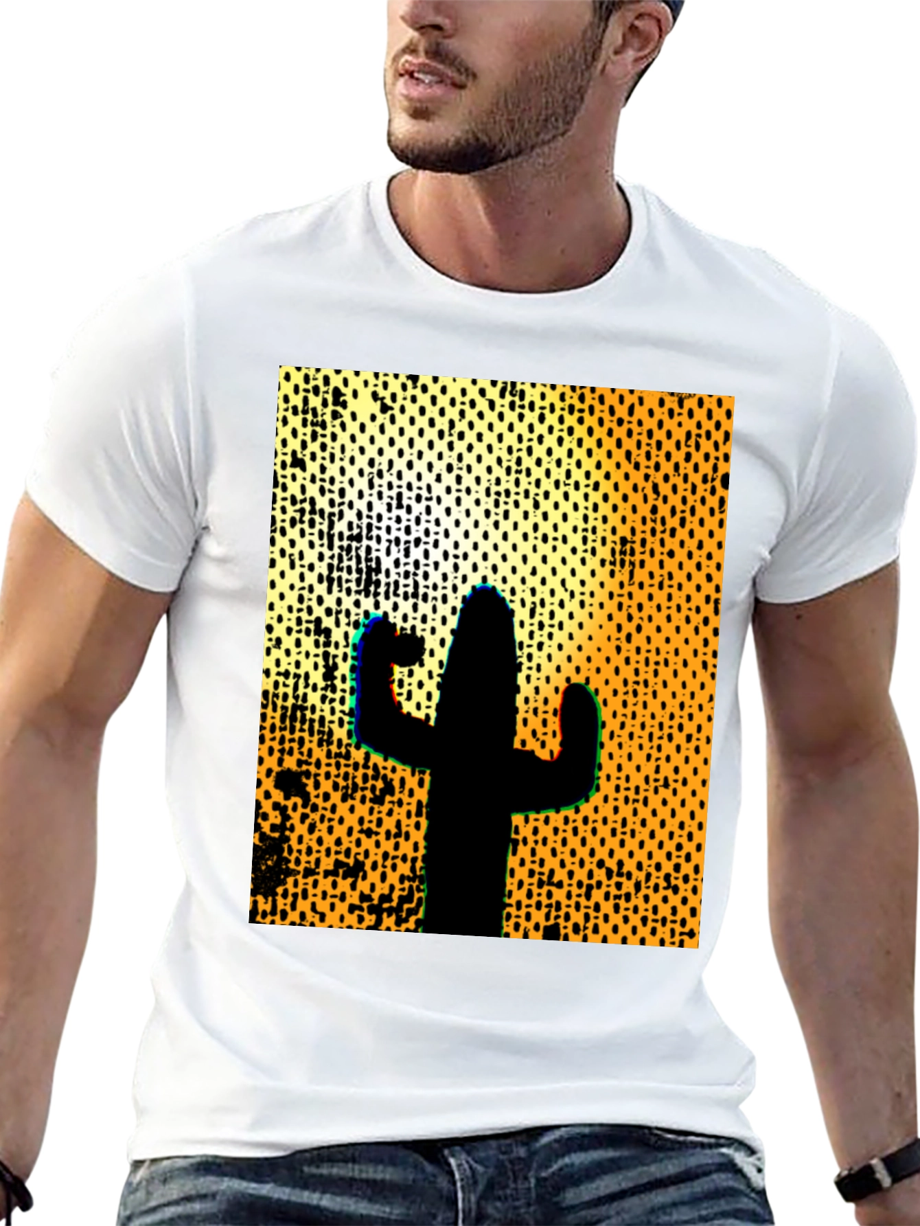 Cactus Silhouette Graphic Tee - Desert Style