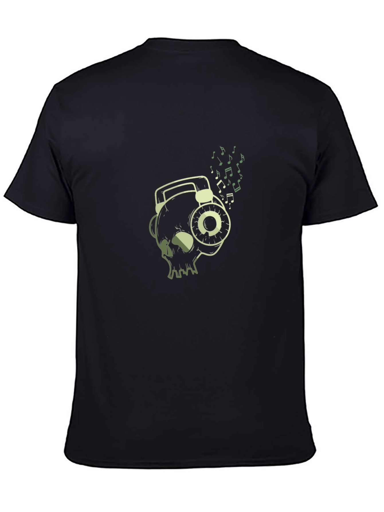 Skull Wearing Headphones Graphic T-Shirt