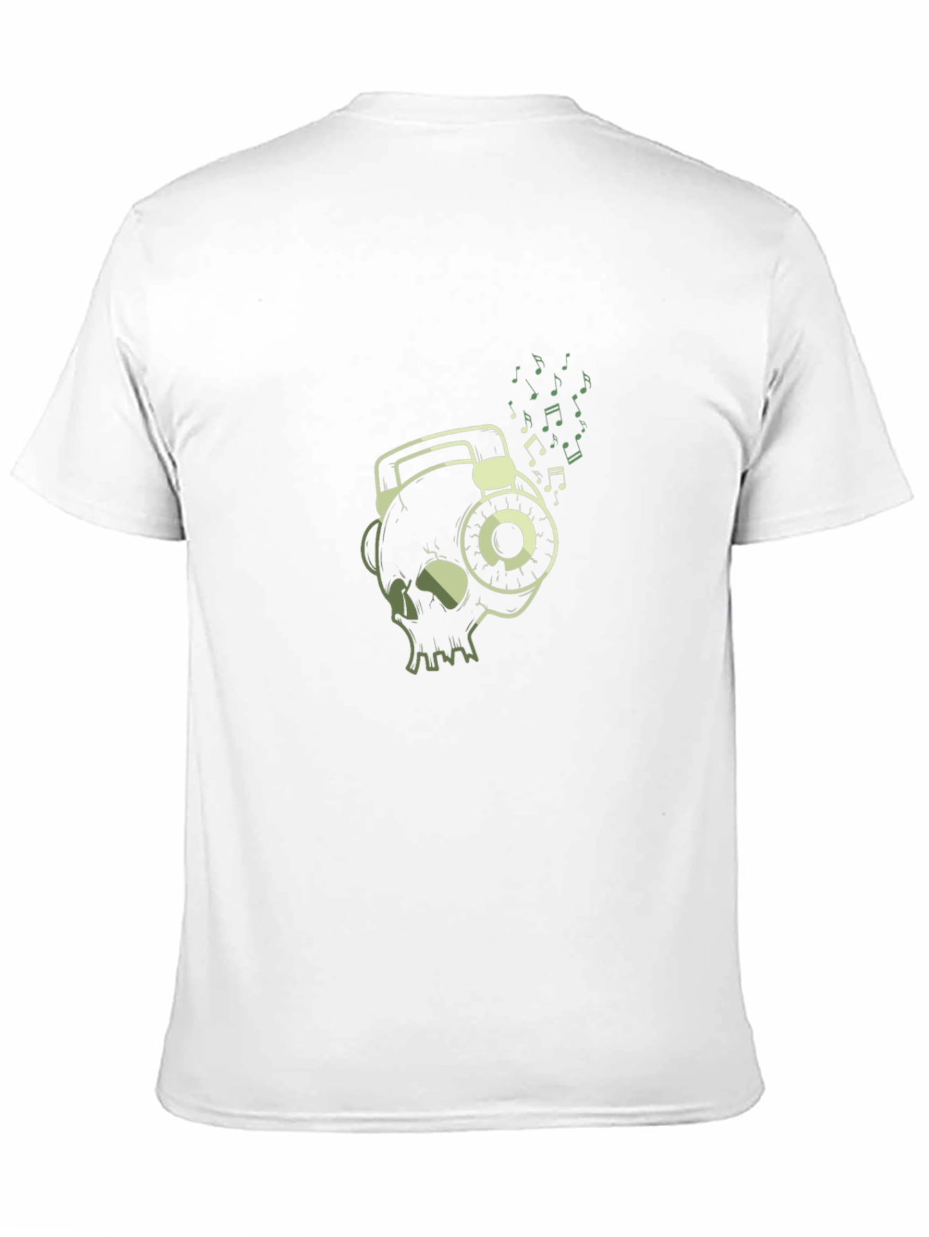 Skull Wearing Headphones Graphic T-Shirt