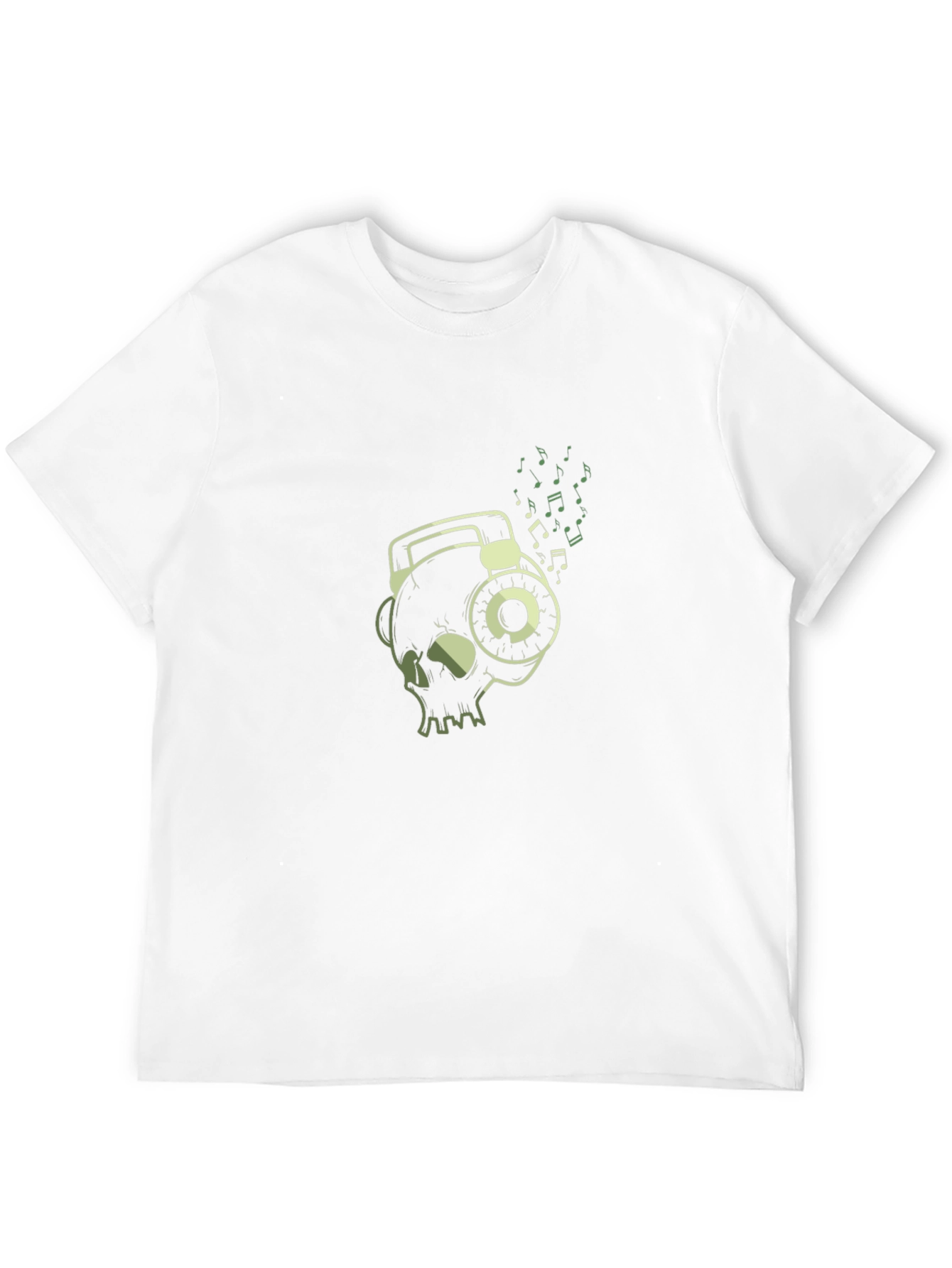 Skull Wearing Headphones Graphic T-Shirt