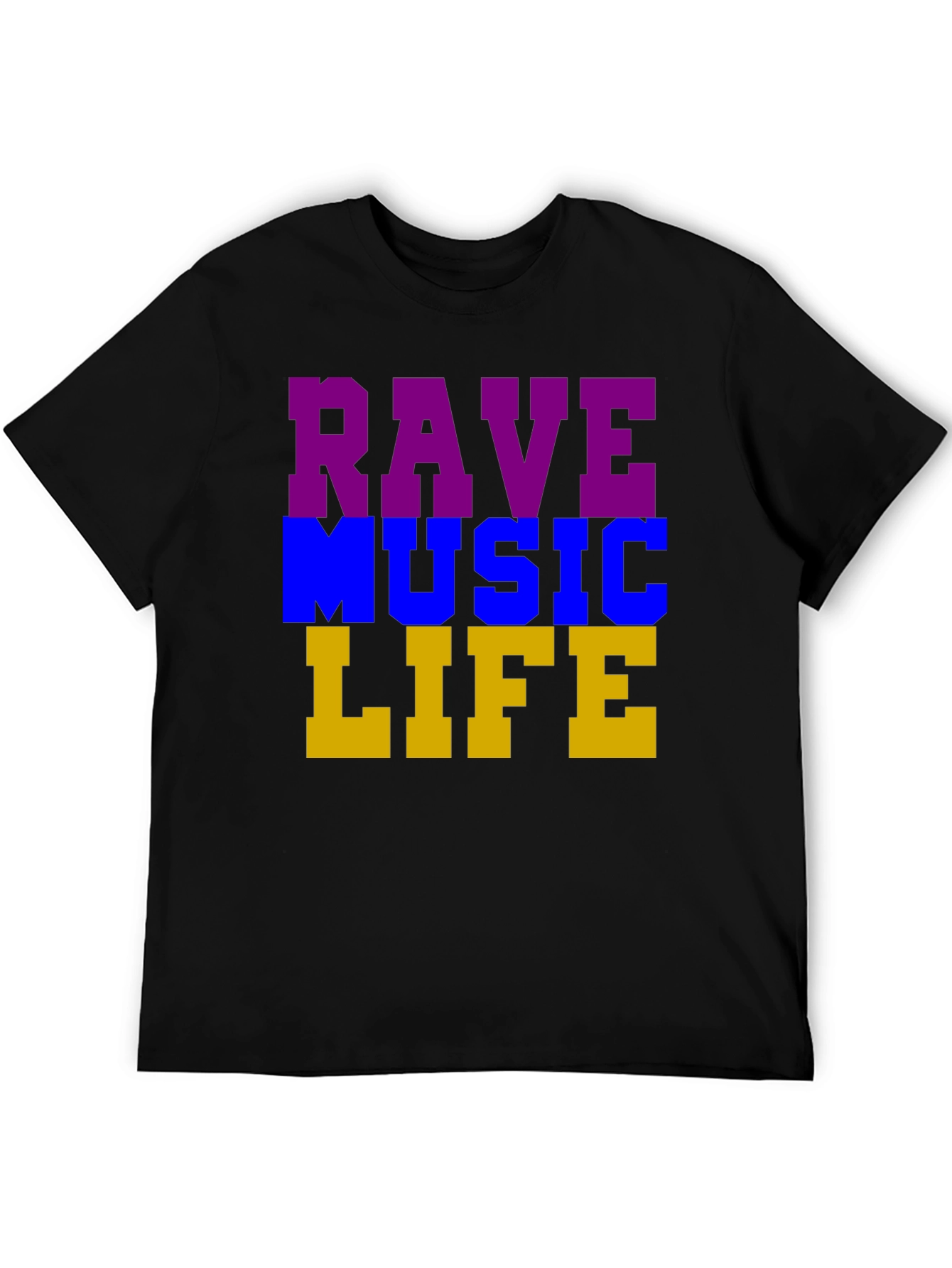 Rave Music Life Graphic T-Shirt - Black