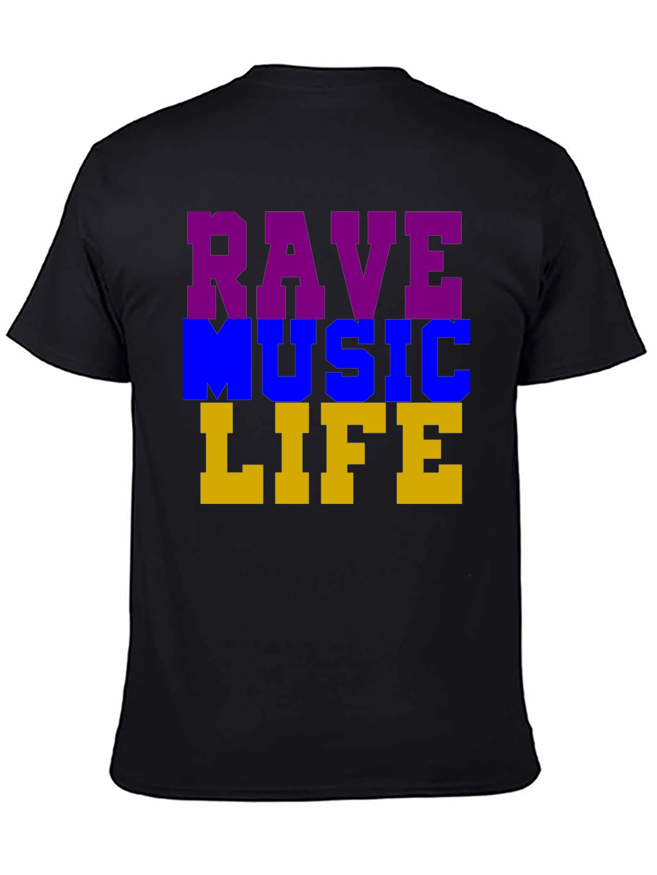 Rave Music Life Graphic T-Shirt - Black