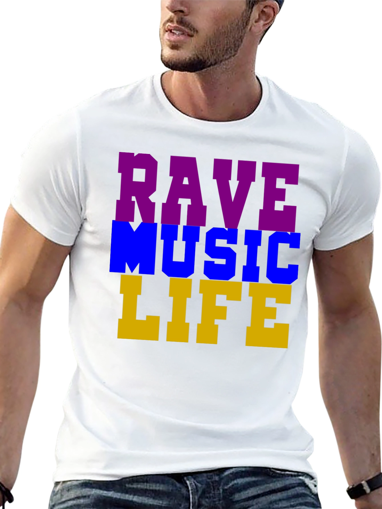 Rave Music Life Graphic T-Shirt - Black