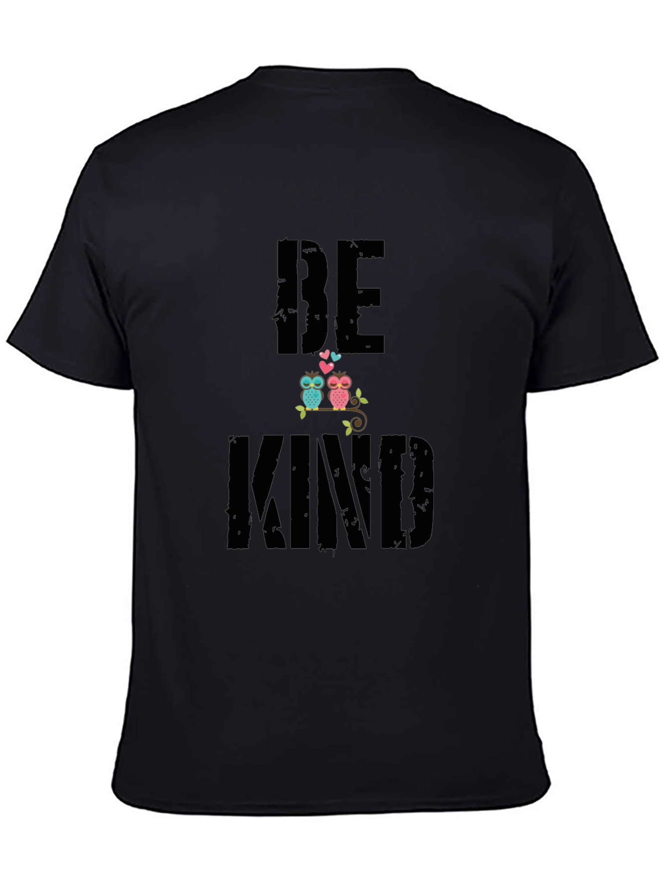 Be Kind Owl Graphic Black T-Shirt