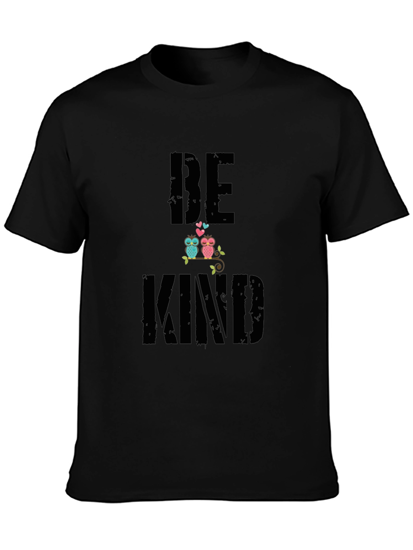 Be Kind Owl Graphic Black T-Shirt