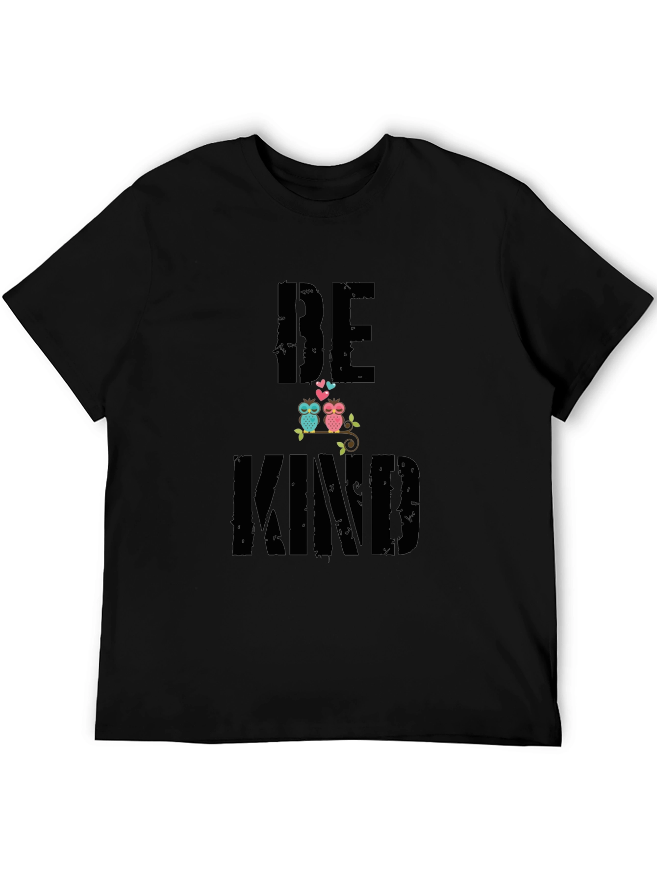 Be Kind Owl Graphic Black T-Shirt