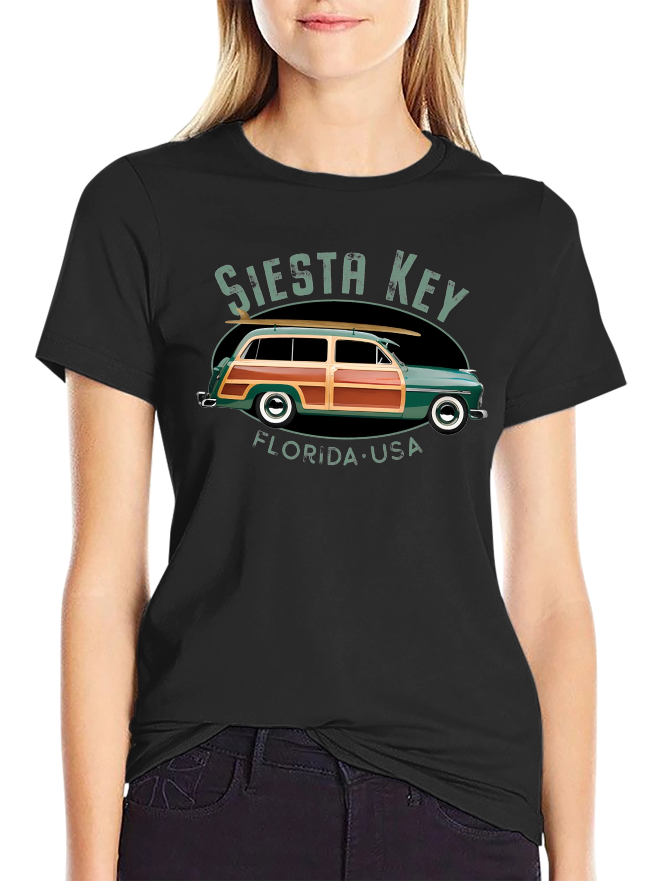 Siesta Key Car T-Shirt - Retro Surf Tee